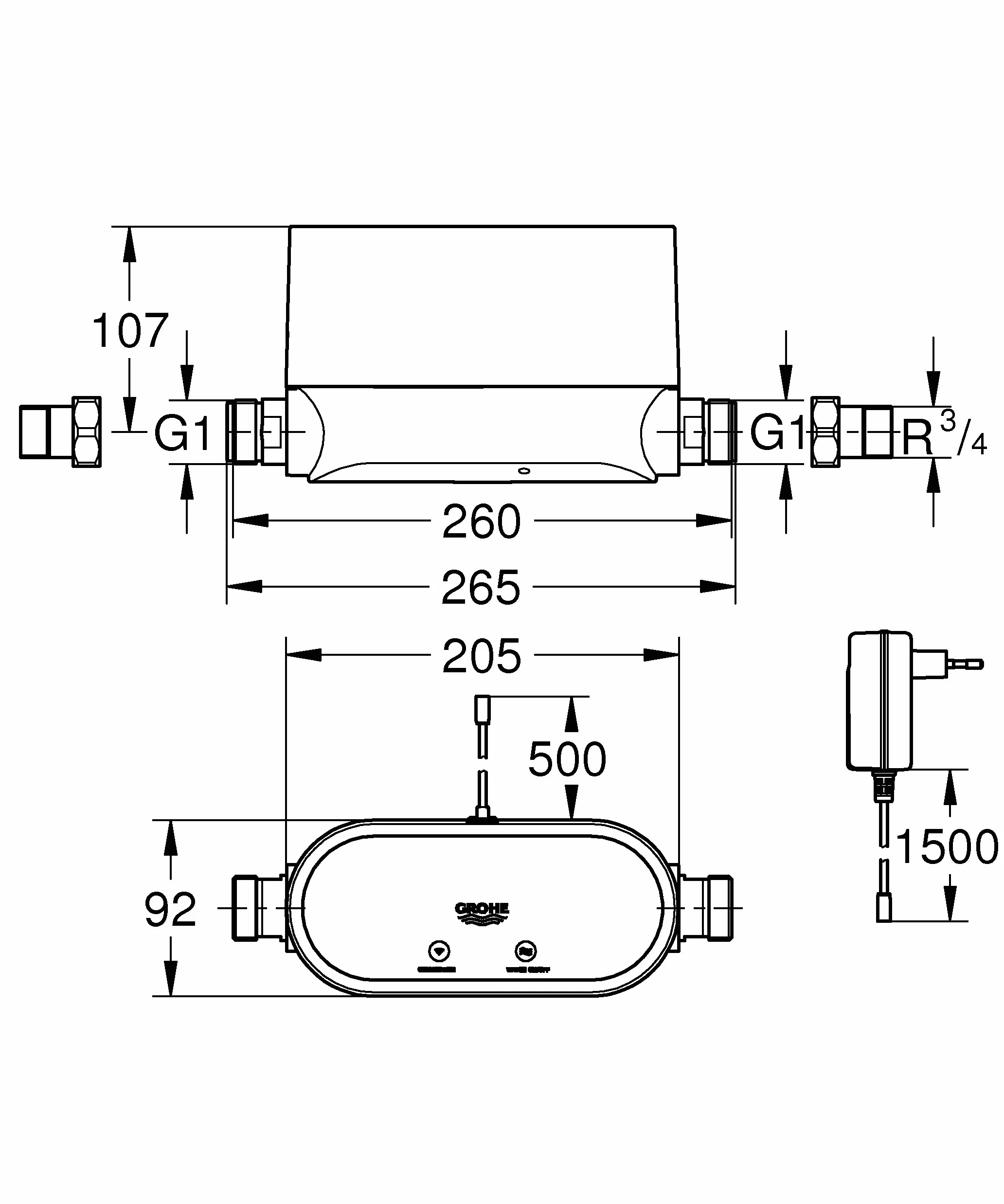 Grohe Sense Guard Czujnik Wody Biały 33,5 x 17,5 x 14 cm