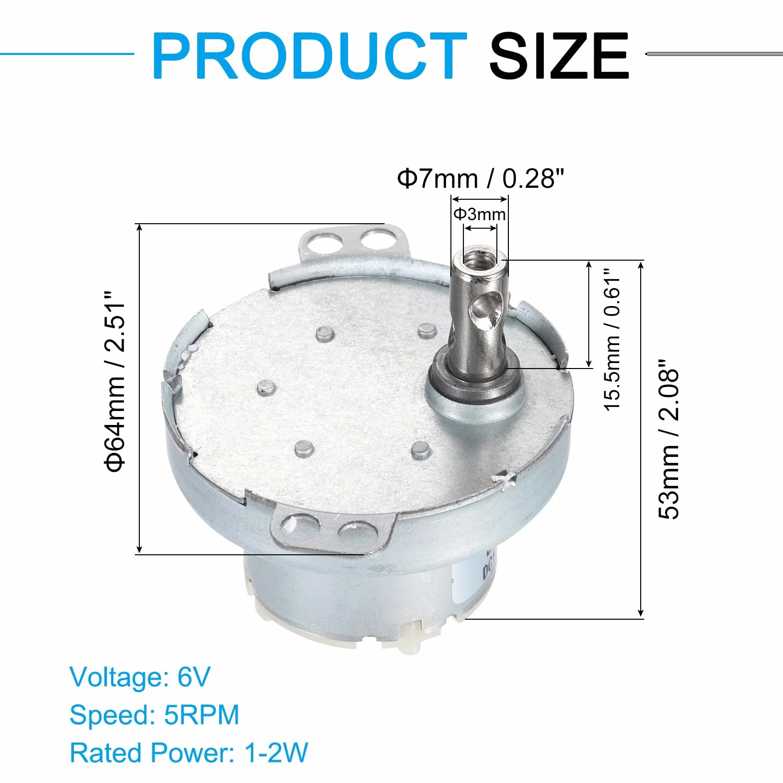 QUARKZMAN JS-50T silnik elektryczny 6V 5 obr./min CW/CCW wał D do drukarki 3D