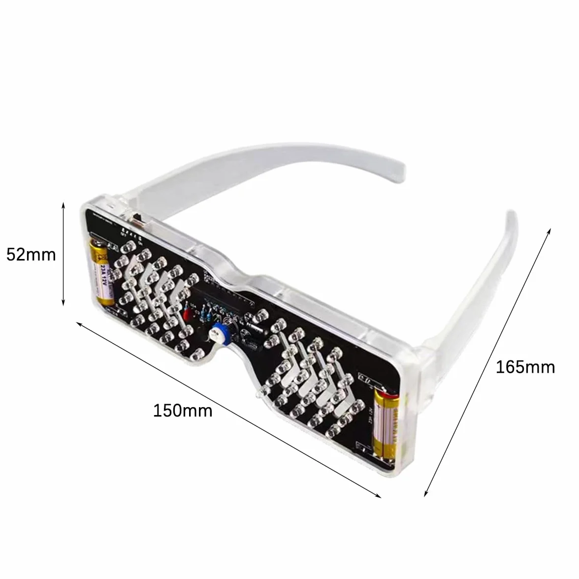 DollaTek Zestaw do samodzielnego lutowania, sterowany muzyką, okulary LED z baterią, lampa błyskowa LED