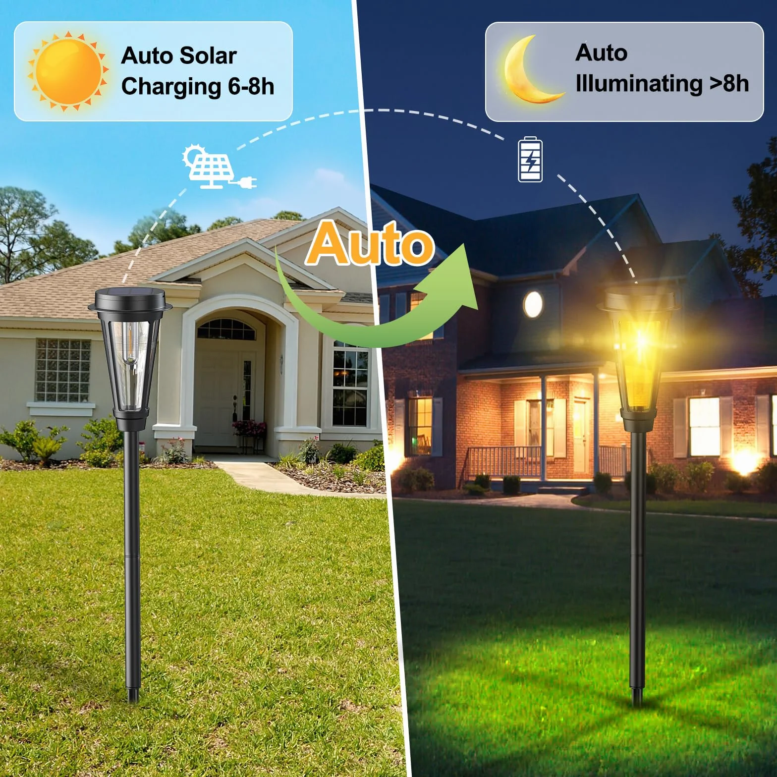 Quntis Lampy solarne do ogrodu 4 sztuki IP65 ciepła biel automatyczne włączanie