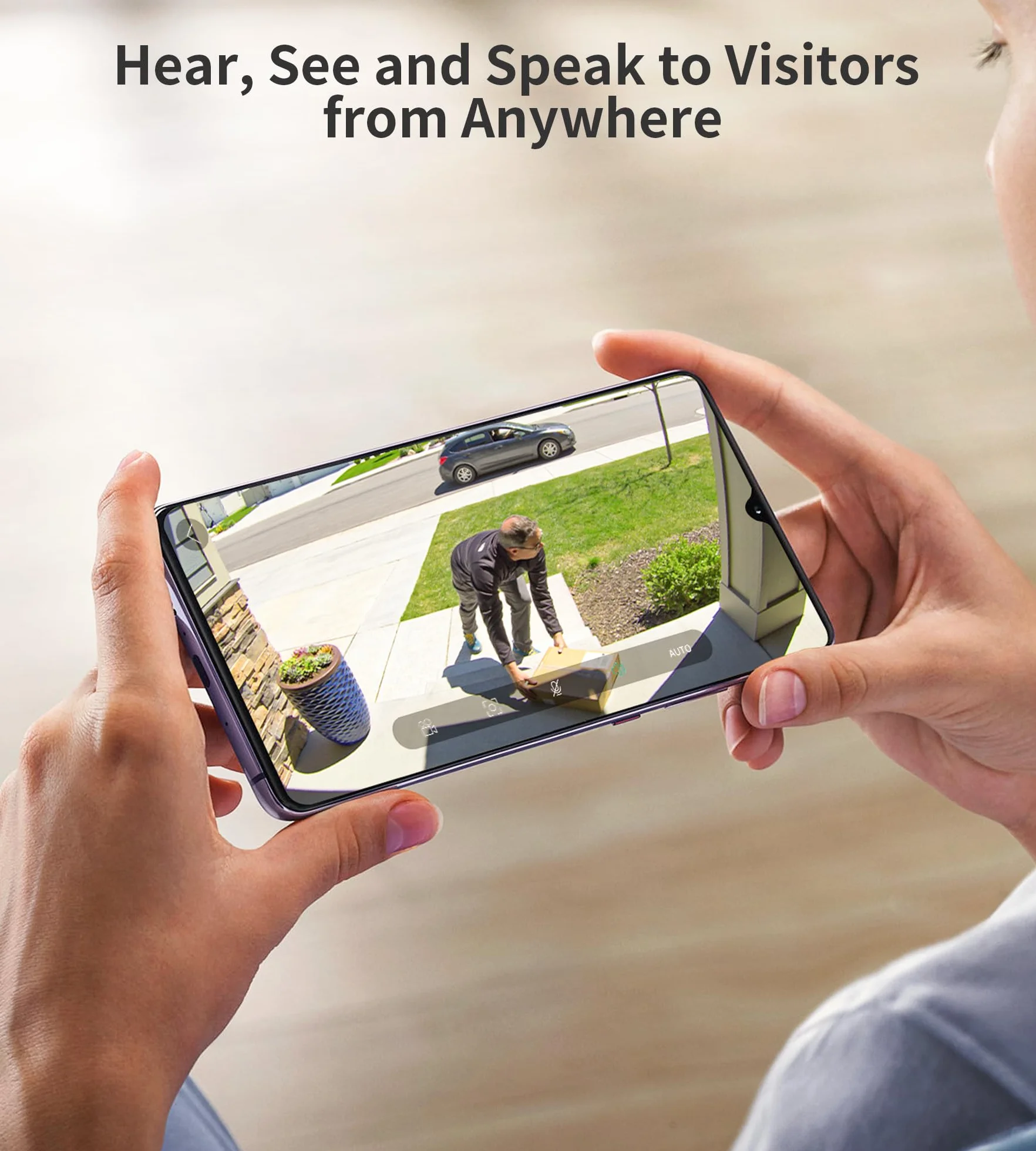 Ankway Dzwonek do drzwi wideo 2K Wi-Fi 145° PIR 2-drożne połączenia wideo wodoszczelny obsługa Alexa