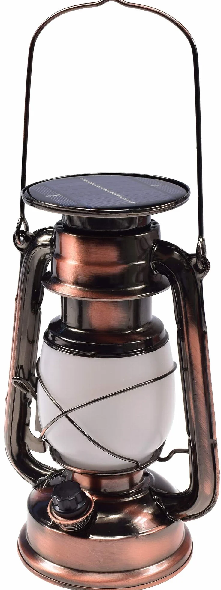 ChiliTec Lampa solarna kempingowa 23,5 cm ściemnianie retro ciepła biel