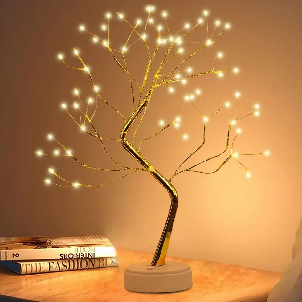 Drzewko świetlne LED, 108 lampek LED, lampka stołowa bonsai, dekoracja bożonarodzeniowa do wnętrz, ciepła biel, do domu, na wesele, festiwal, zasilanie USB/bateryjne