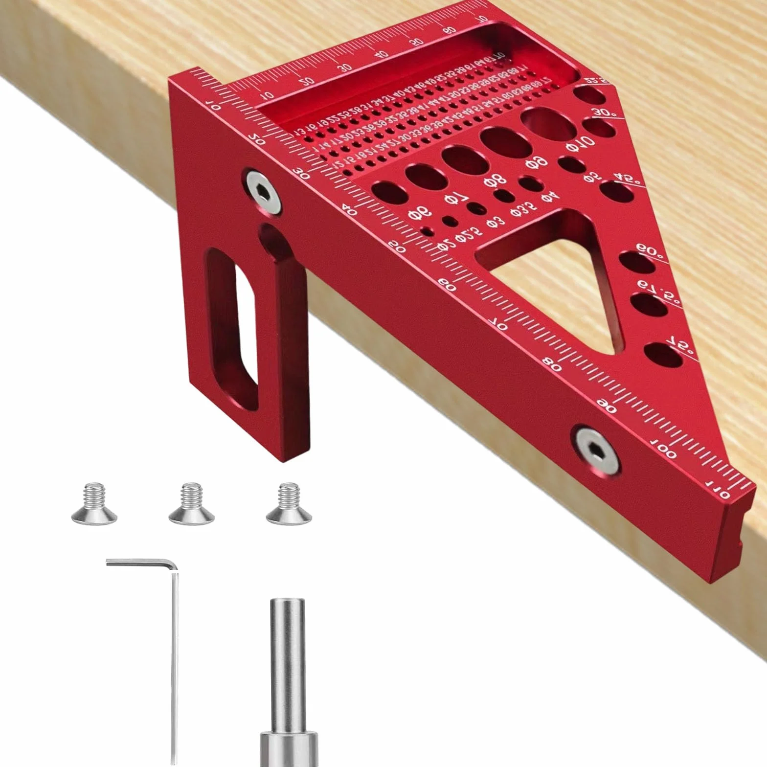 Kątownik stolarski 3D aluminiowy 22,5-90° precyzyjne narzędzie pomiarowe dla inżyniera