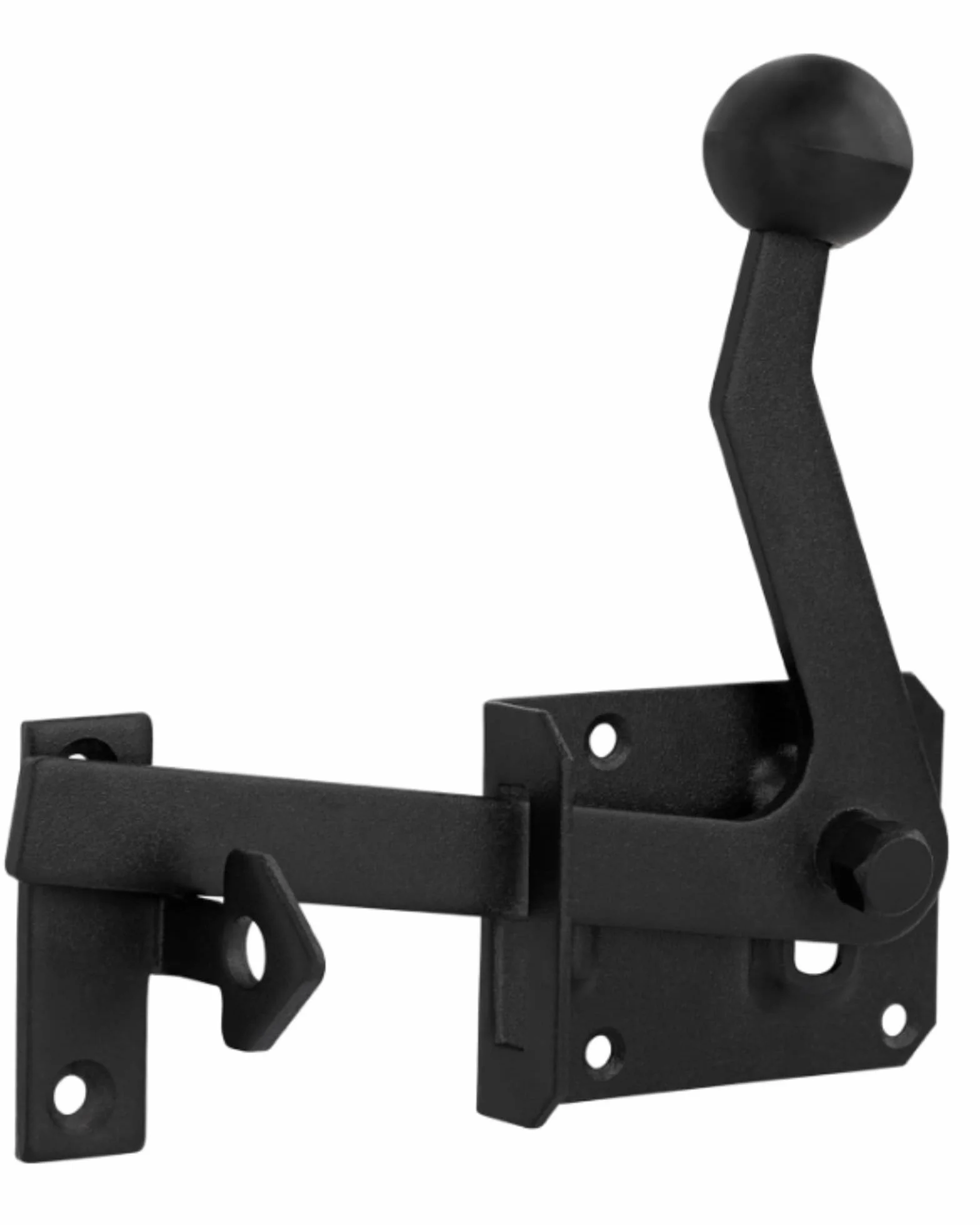 Gedotec Pułapka na bramę ogrodową stalowa czarna 160 mm zamknięcie bramy z hakiem typu jack samozamykacz