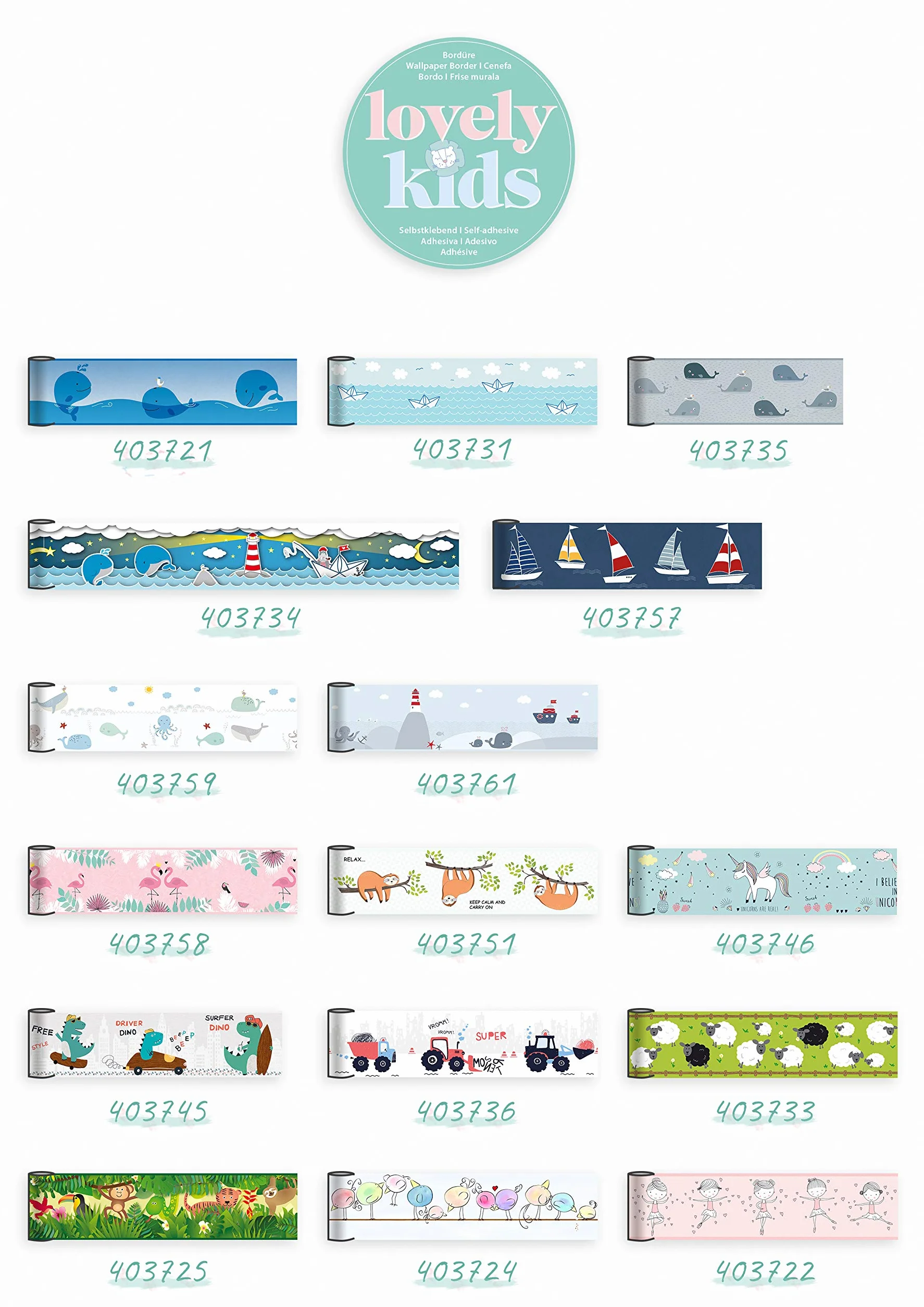 A.S. Création Dreamy Sky selbstklebende Wandbordüre mit Wolken für Baby- und Kinderzimmer, weiß hellgrau hellblau