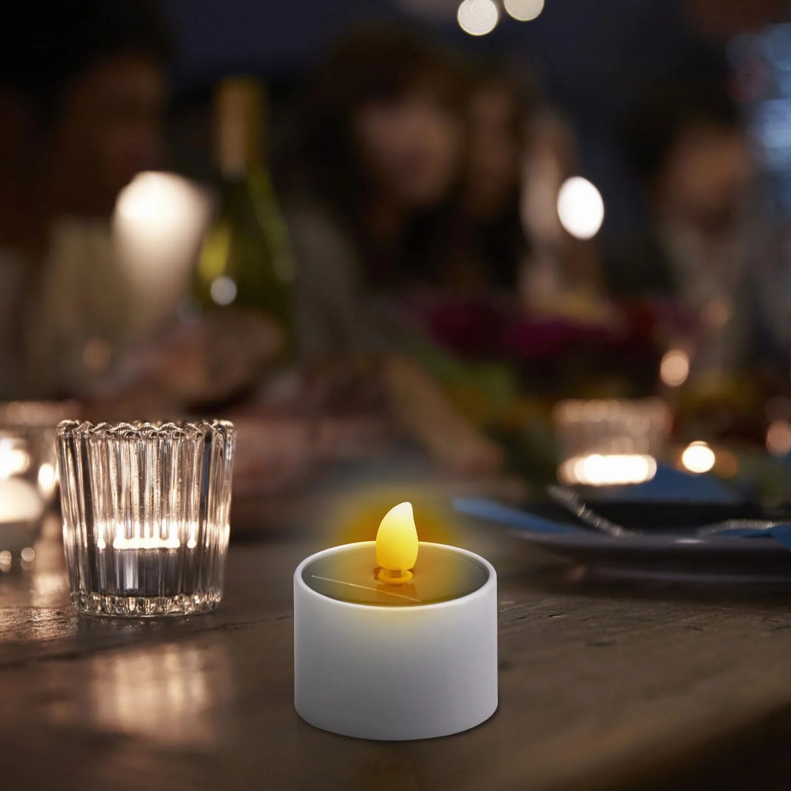 DAWRIS 6 sztuk solarnych świeczek LED tealight wodoodporne bezpłomieniowe do ogrodu balkonu