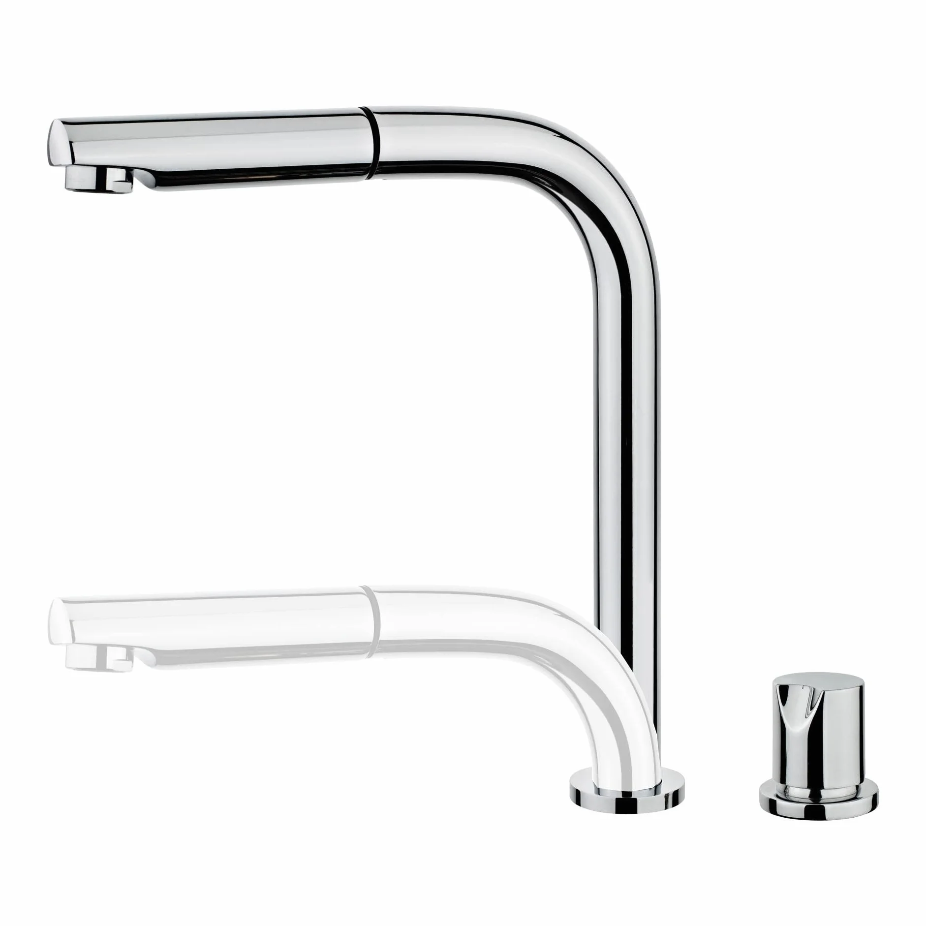 GRIFO AUK 983 CROMO monomando doble orificio caño expandido recogido maneral extraíble