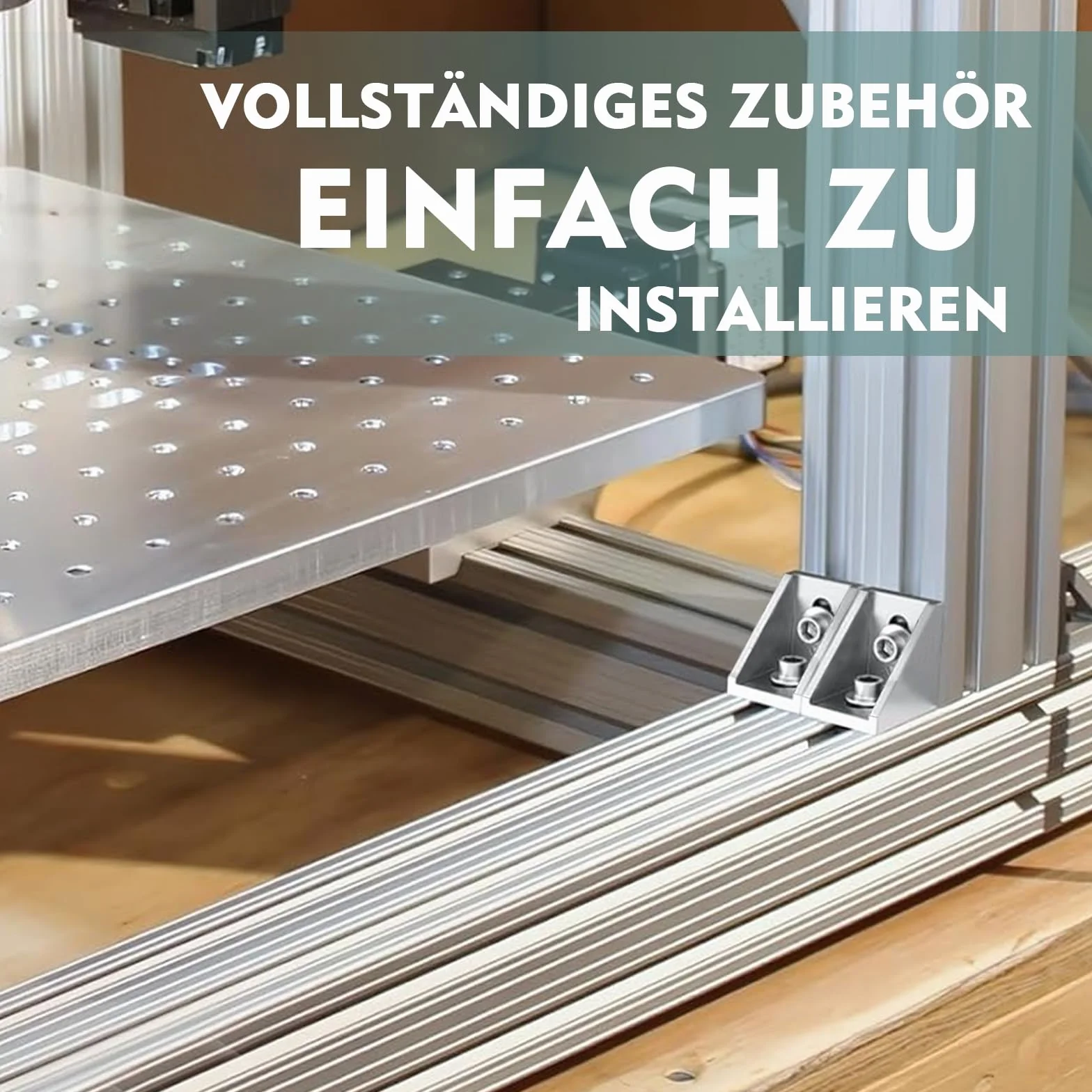 Shinfly Profil aluminiowy 20 x 20 mm, łączniki kątowe, zestaw 20 szt.