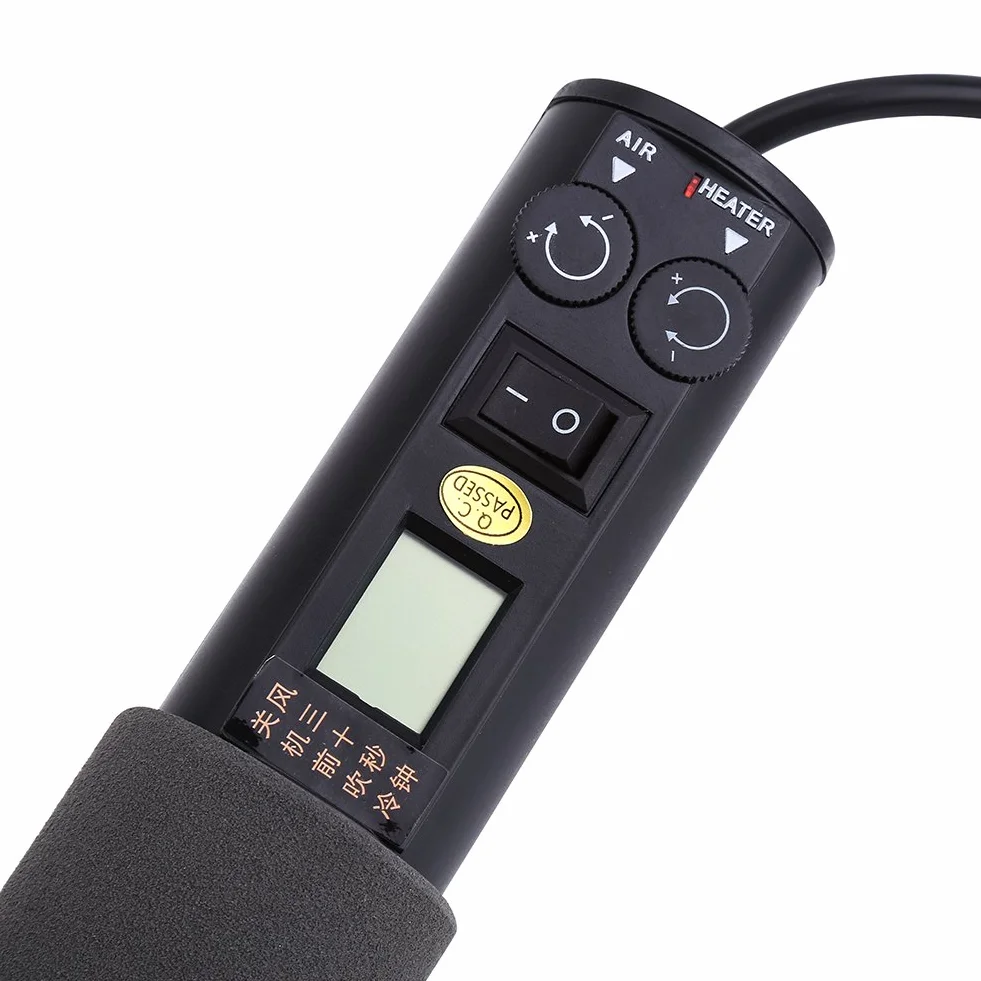 Pistolet na gorące powietrze 450 W LCD 4 dysze regulator temperatury