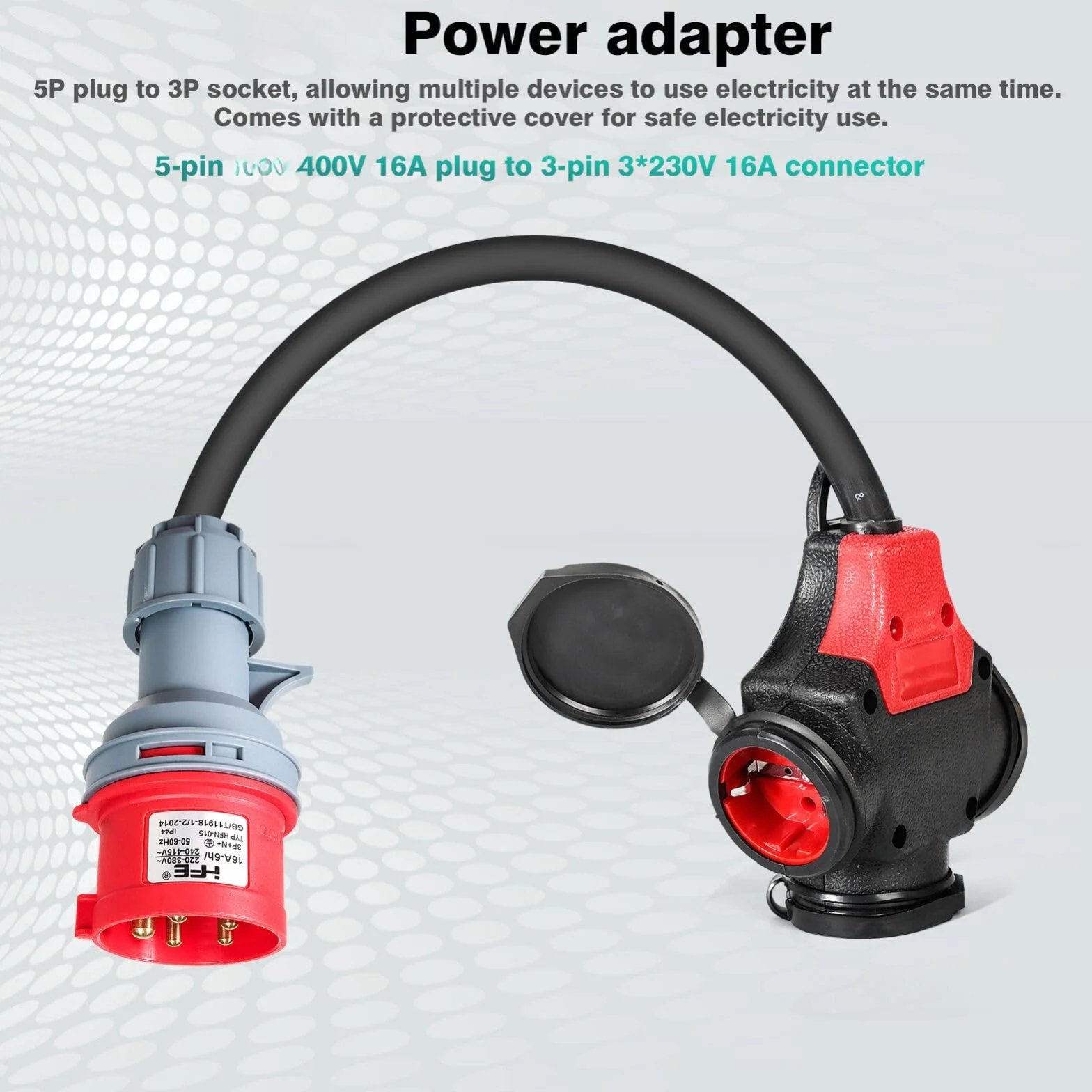 Jadeshay Adapter sieciowy CEE 16 A 400 V do 3 x 230 V 3 x 2,5 mm² Kabel kempingowy i przedłużacz do przyczepy kempingowej