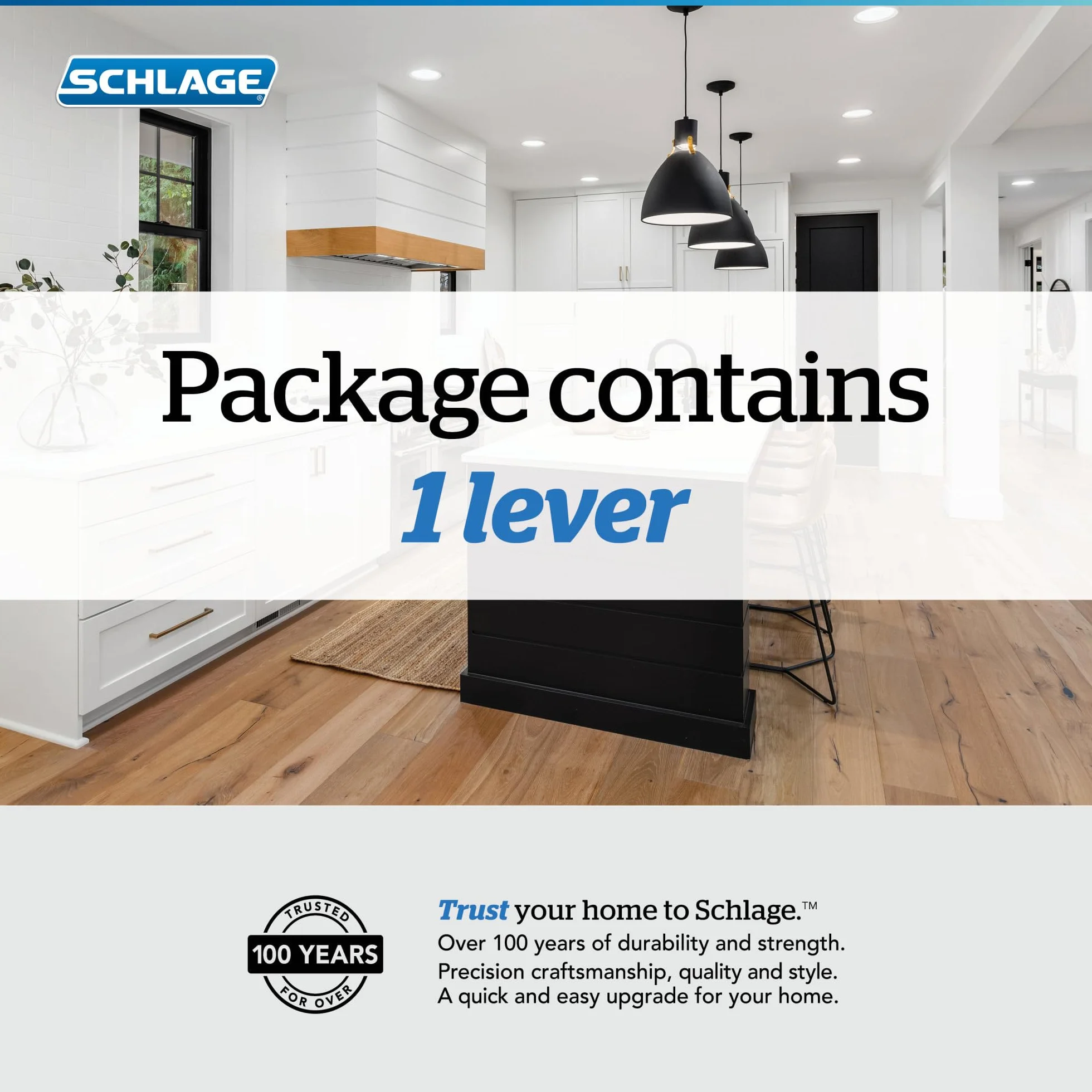 SCHLAGE F170 Acc 608 LH Nieobracająca się lewa dźwignia akcentująca satynowy mosiądz Lock Company