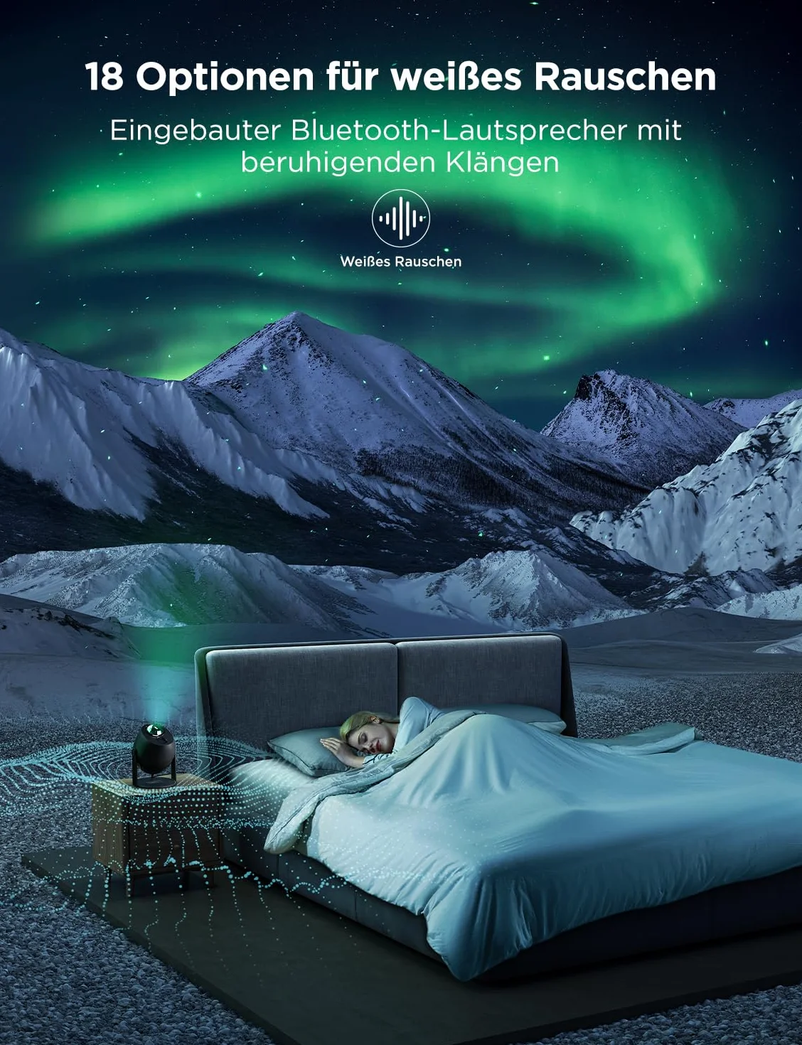 Govee Projektor LED gwiaździstego nieba, lampa RGBW Aurora z 52 scenami