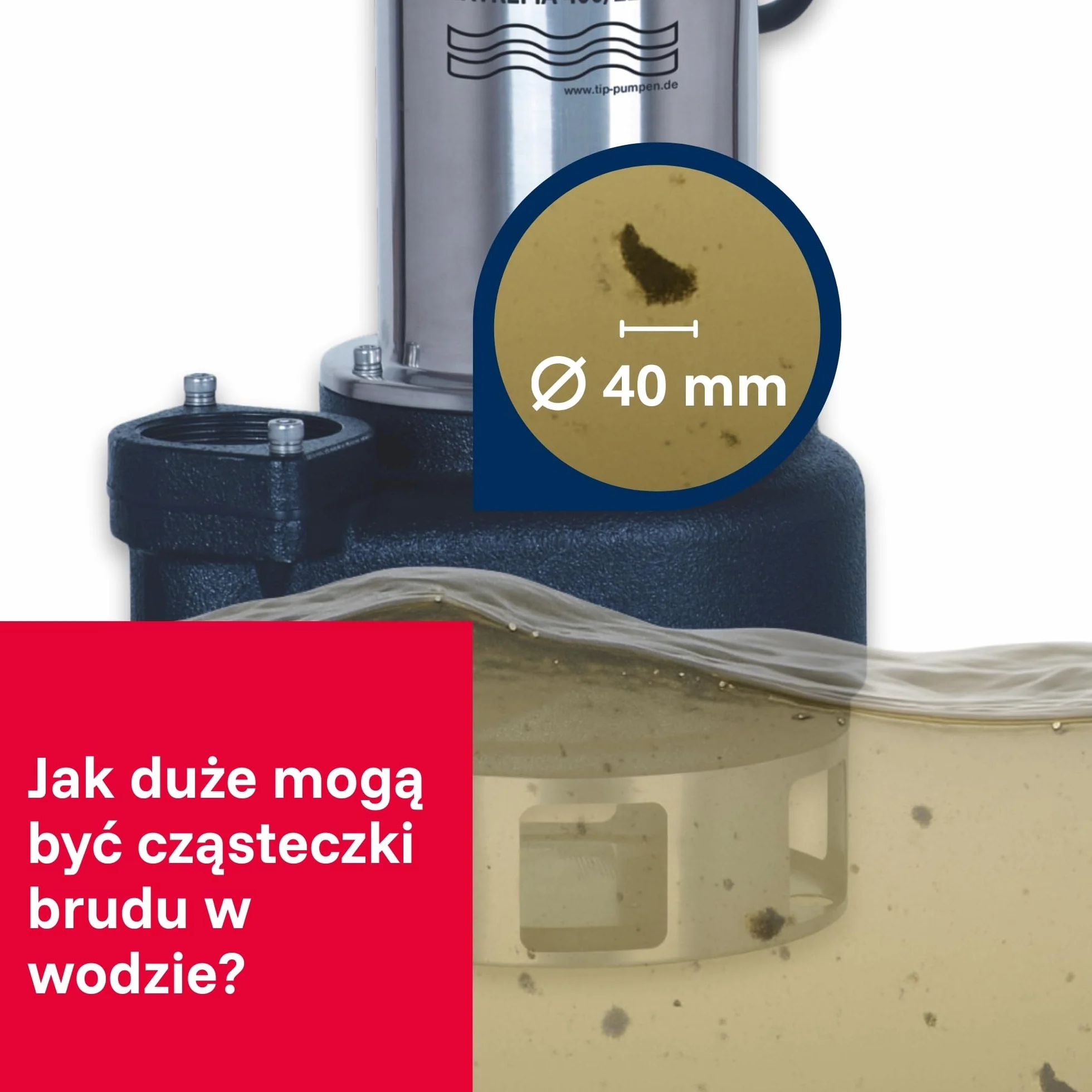 T.I.P. Extrema 400/11 CX Pompa zatapialna do wody brudnej 24 000 l/h stal nierdzewna