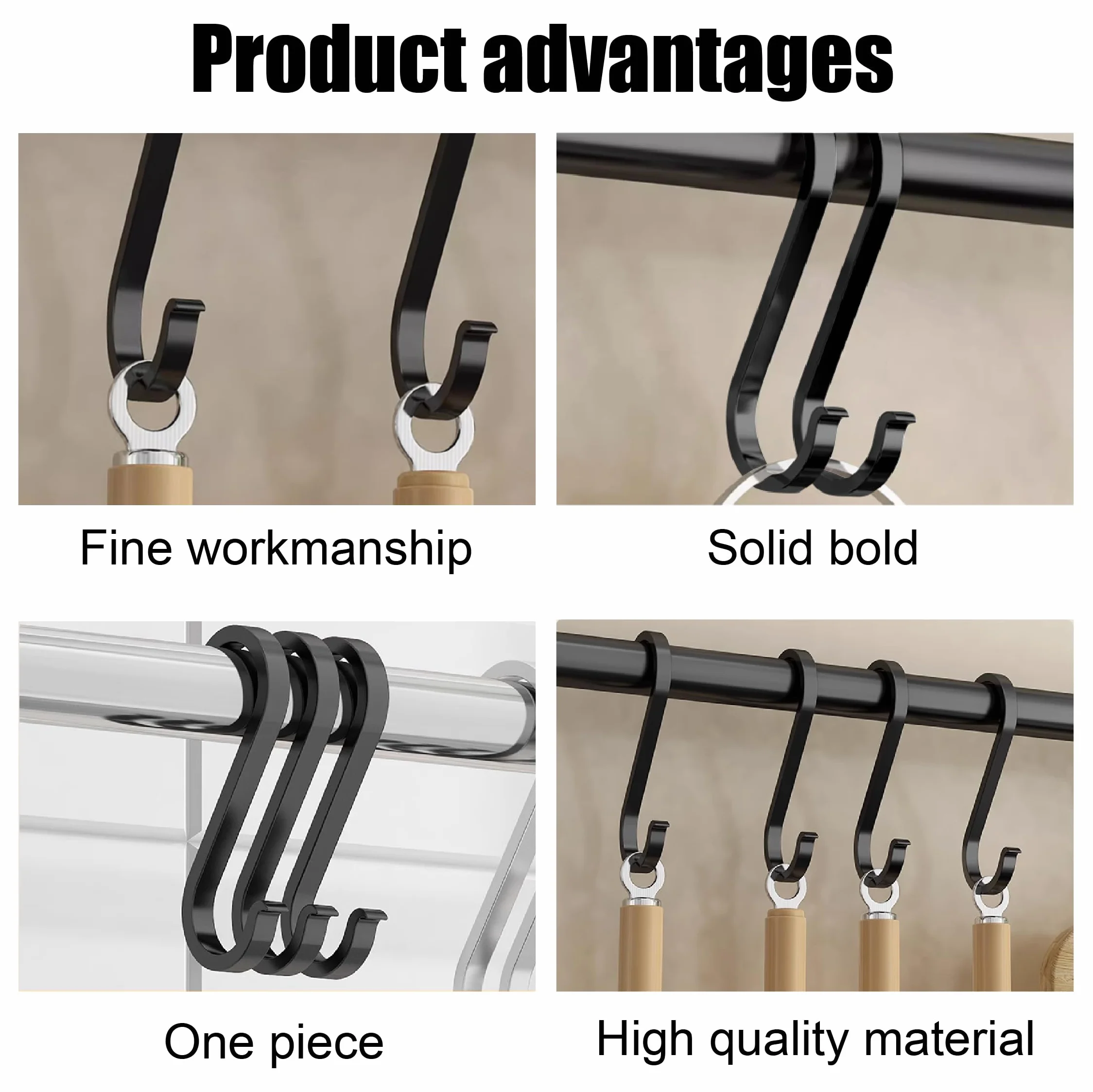 WeddHuis haczyki w kształcie litery S 9 sztuk aluminiowe średnica 22 mm