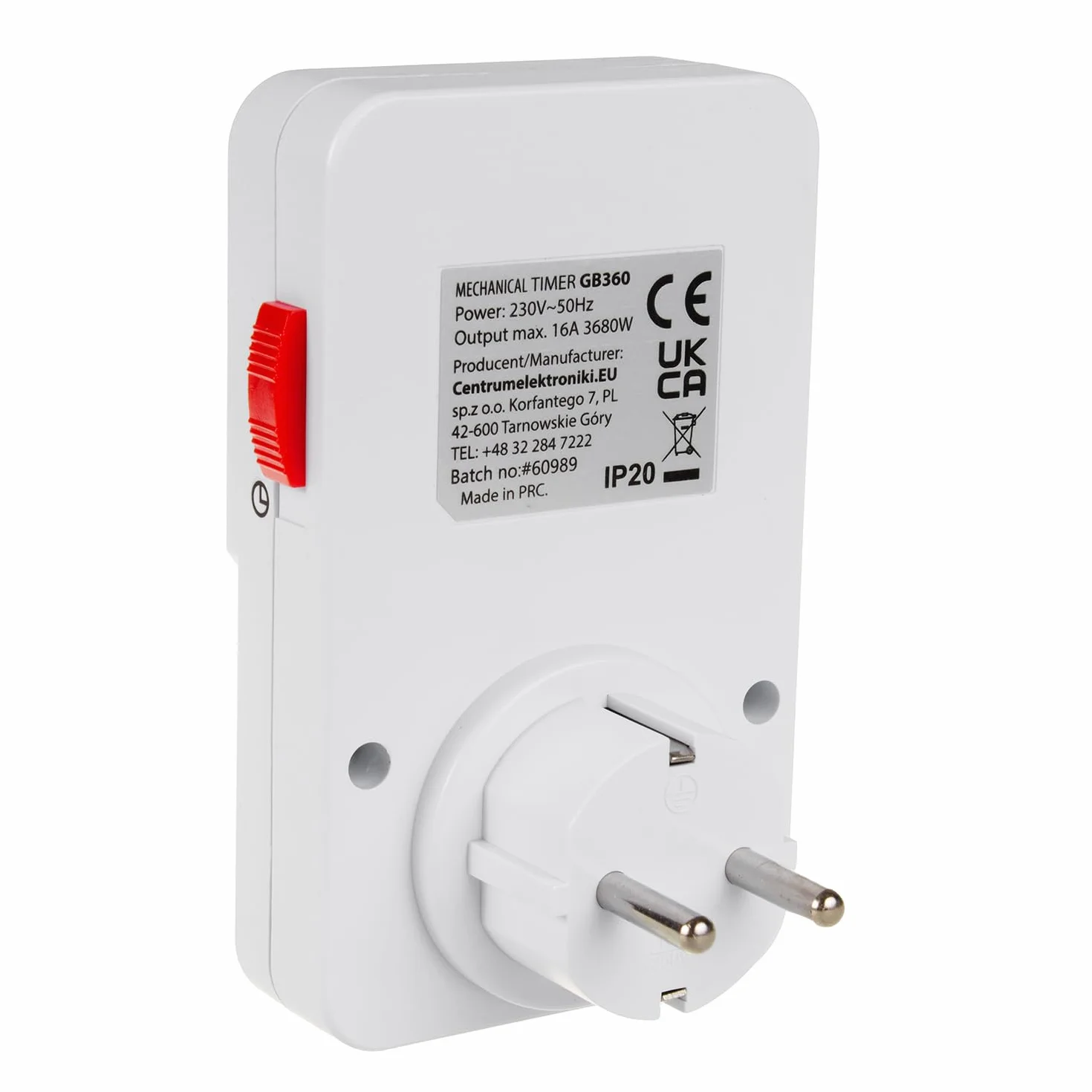 GreenBlue GB360 F Włącznik Czasowy Timer Mechaniczny 48 Programów 16A IP20