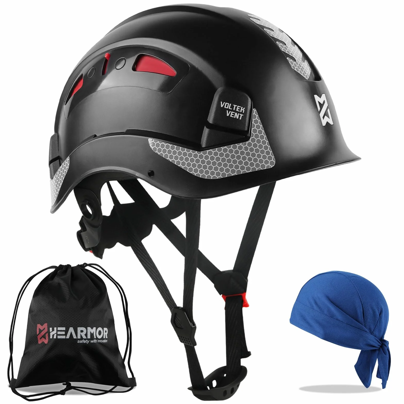HEARMOR Kask ochronny EN 397 wentylowany regulowany system zapadkowy