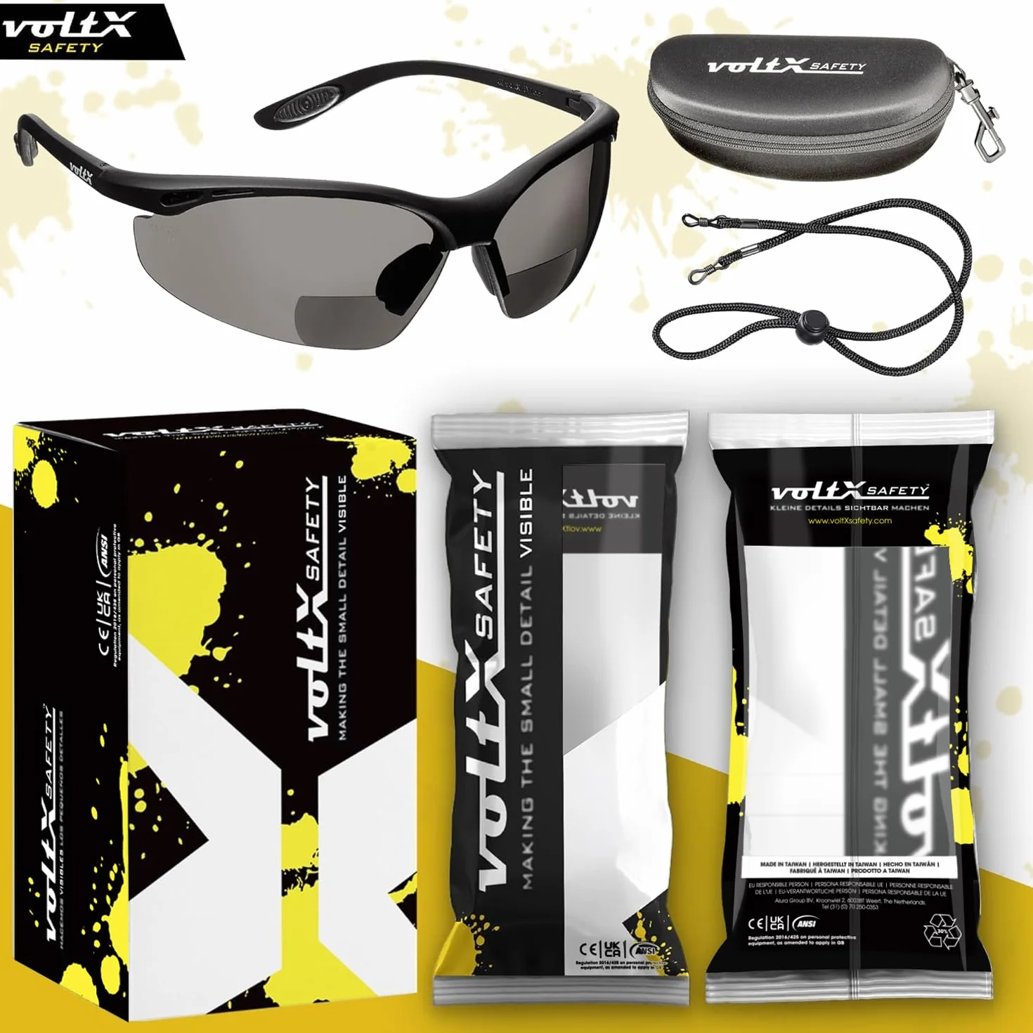 voltX CONSTRUCTOR okulary do czytania BIFOCAL CE EN166F CIEMNE