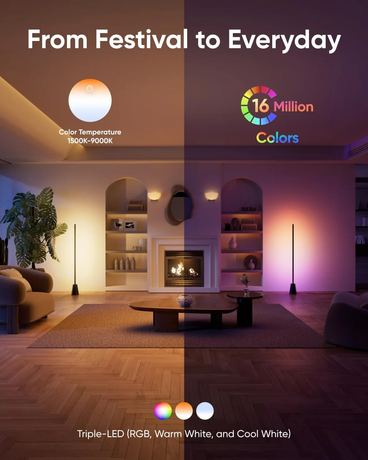 Lampa podłogowa eufy E10 LED RGBWW 1700 lumenów inteligentna kompatybilna Google