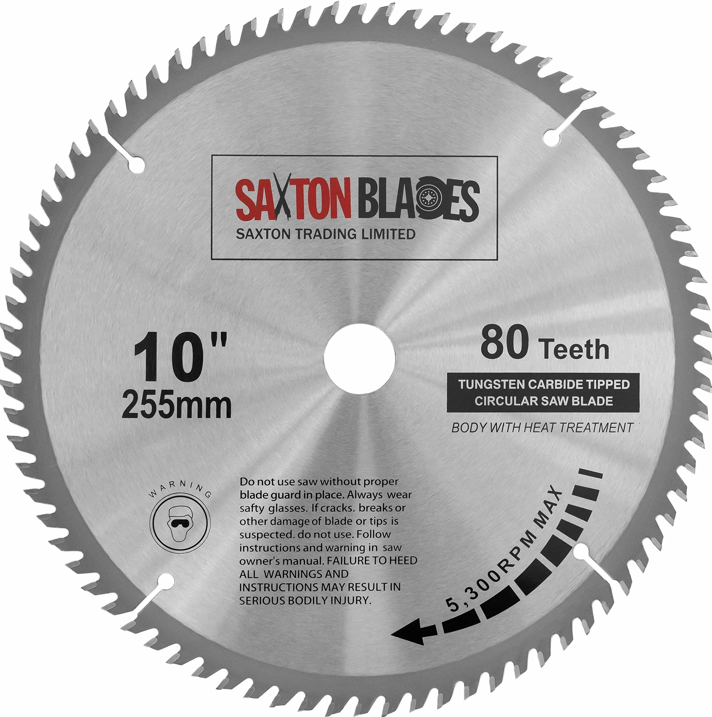 Saxton TCT piła tarczowa do drewna 255 mm 80 T 25,4 mm otwór pasuje do Evolution Rage