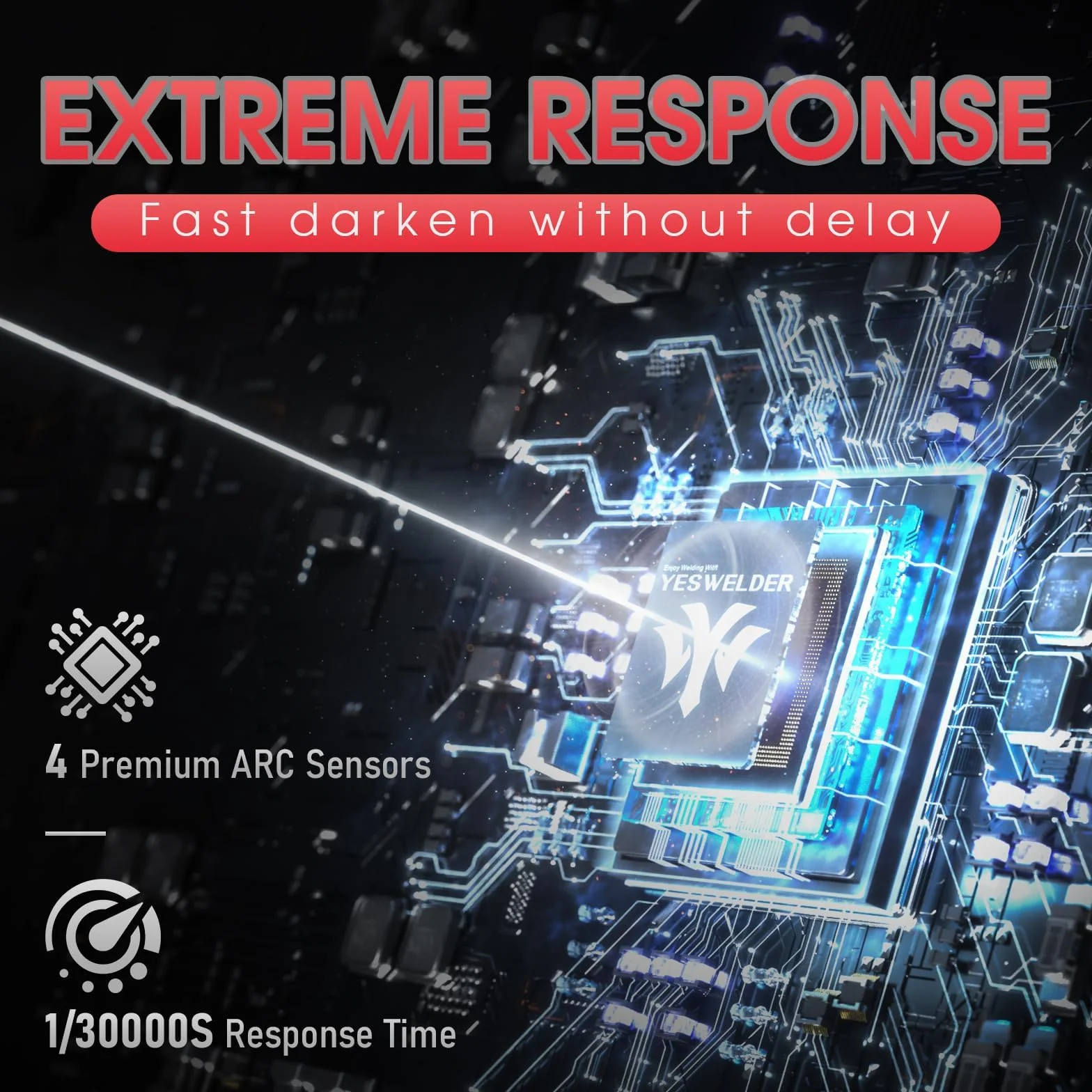 YESWELDER Maska spawalnicza automatycznie przyciemniana Wide Shade 4/5-9/9-13 kask spawalniczy