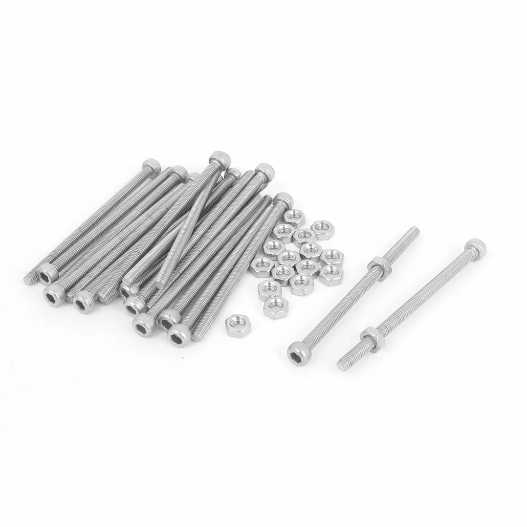 Sourcingmap M3 x 50 mm z łbem walcowym z gniazdem sześciokątnym radełkowane śruby zestaw nakrętek 20 szt