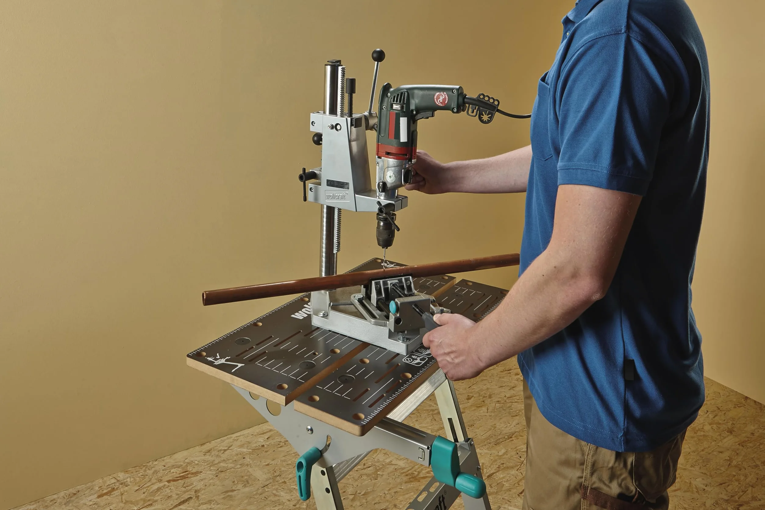 Wolfcraft Stojak Wiertarski 305 mm Srebrny