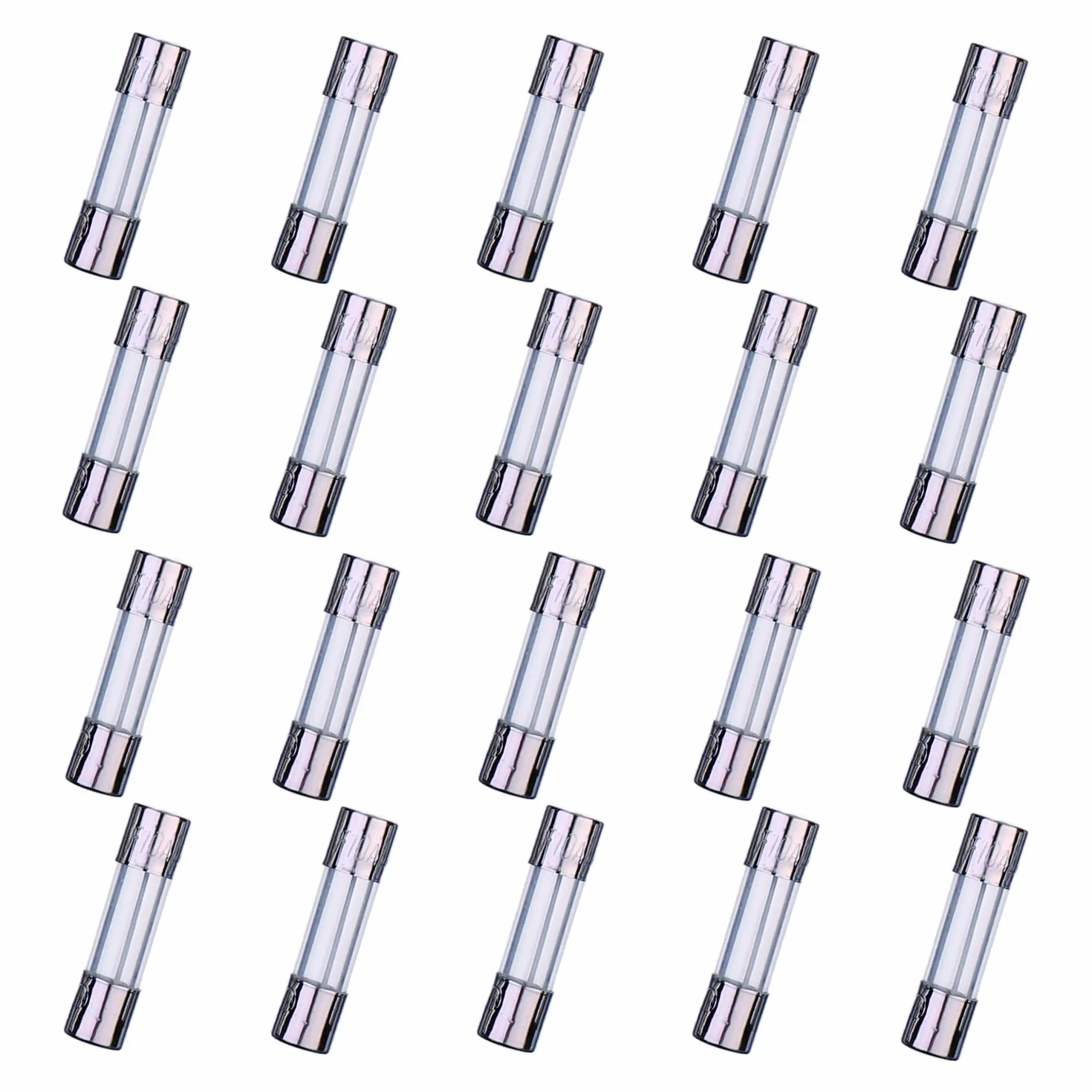 F10AL250V 20 szt. 5x20mm Bezpiecznik szybkodmuchowy 10A 250V 0,2x0,78 cala bezpiecznik czasowy (opakowanie 20 szt.)