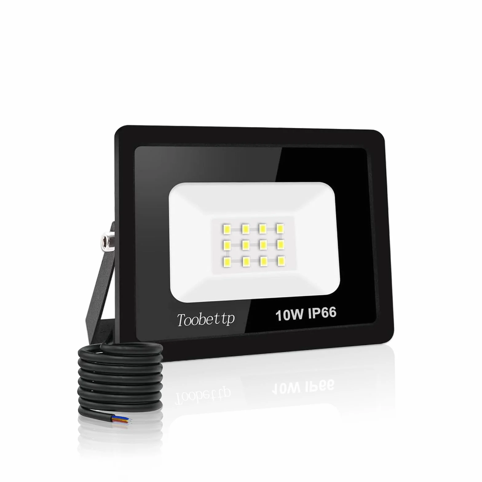 toobettp Reflektor LED 10W 1000LM 6500K IP66 Zimne Białe Światło