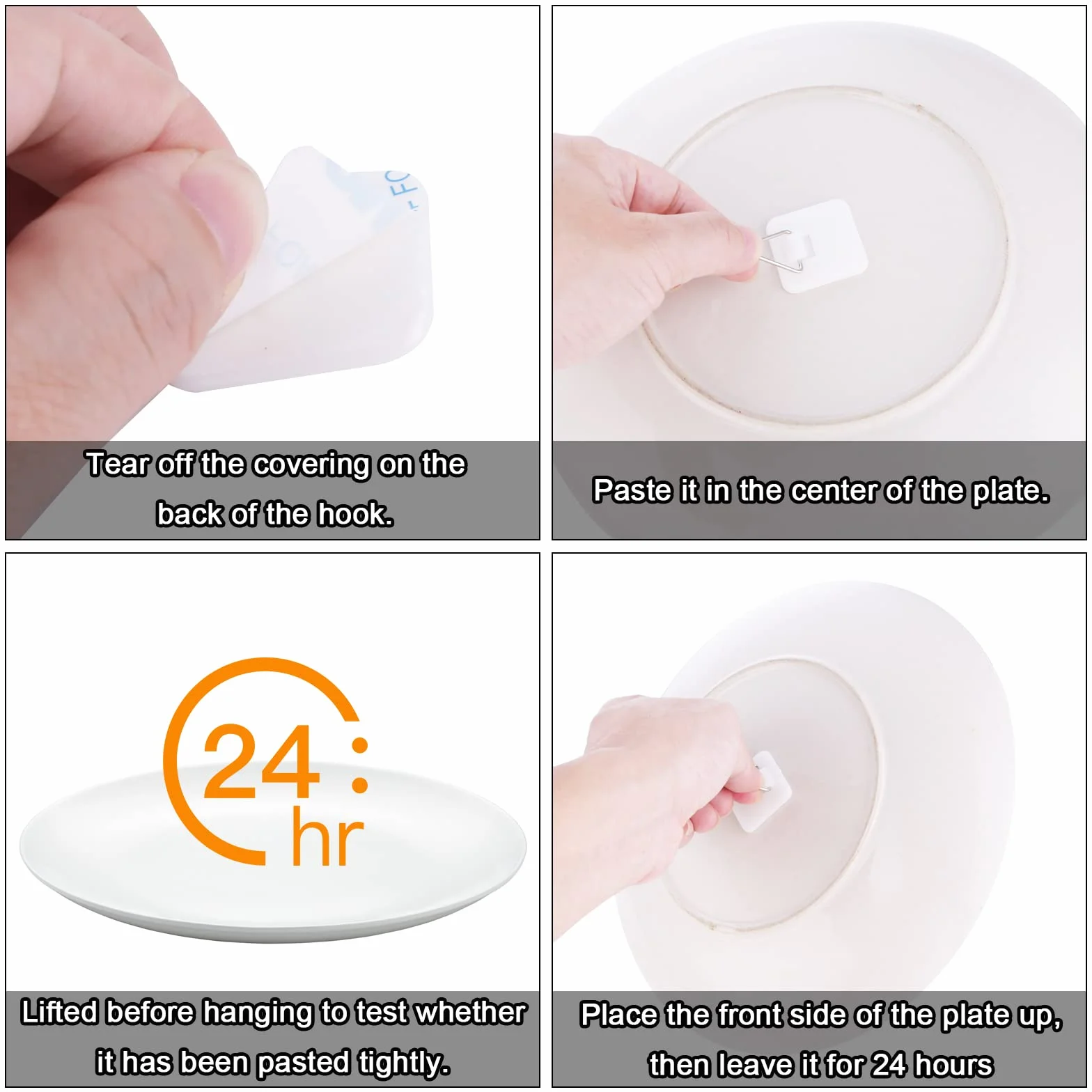 Samoprzylepne wieszaki na płyty ścienne, plastikowe, niewidoczne, 30 sztuk