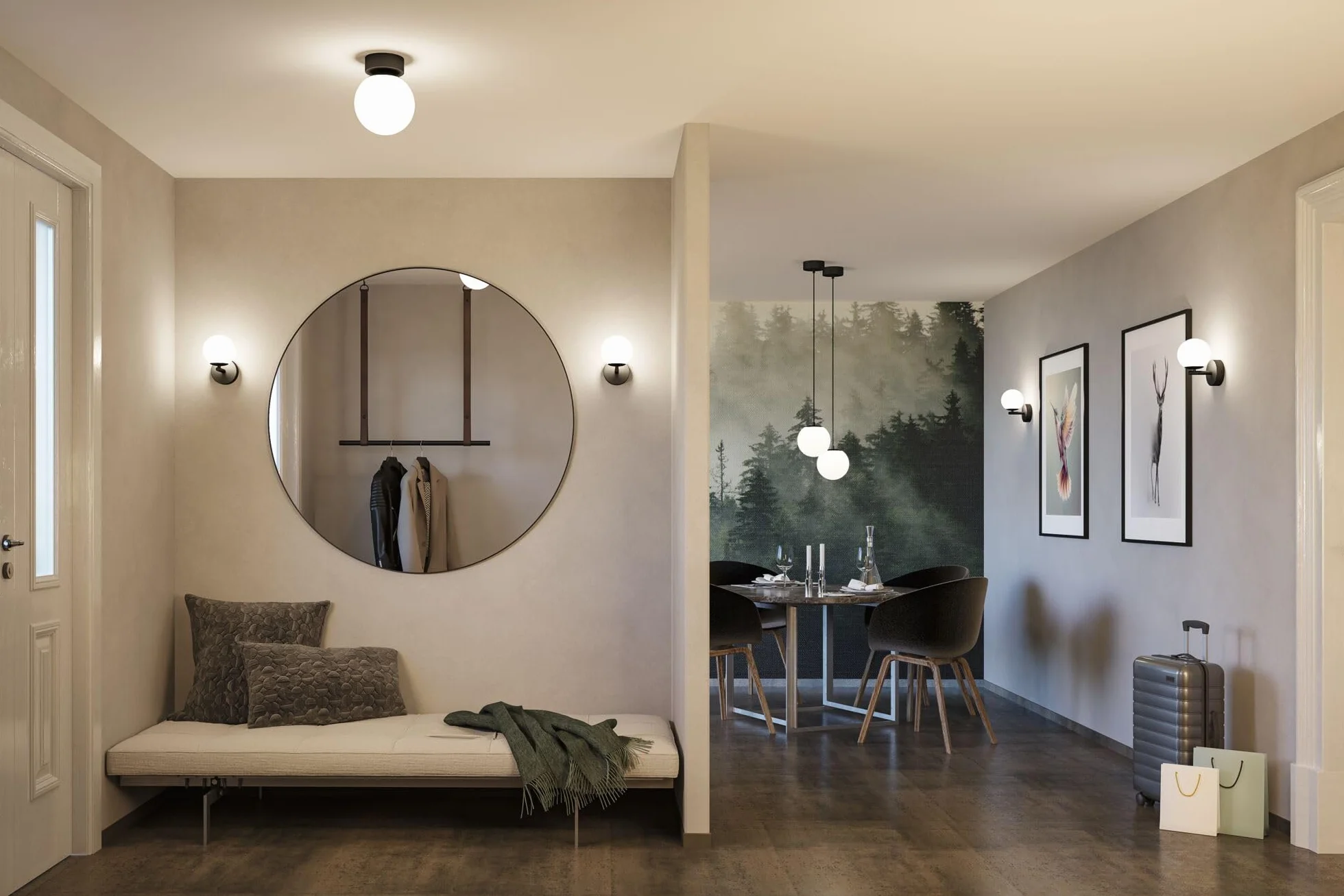 Paulmann 71073 LED lampa wisząca Selection Bathroom Gove IP44 9W czarny matowy