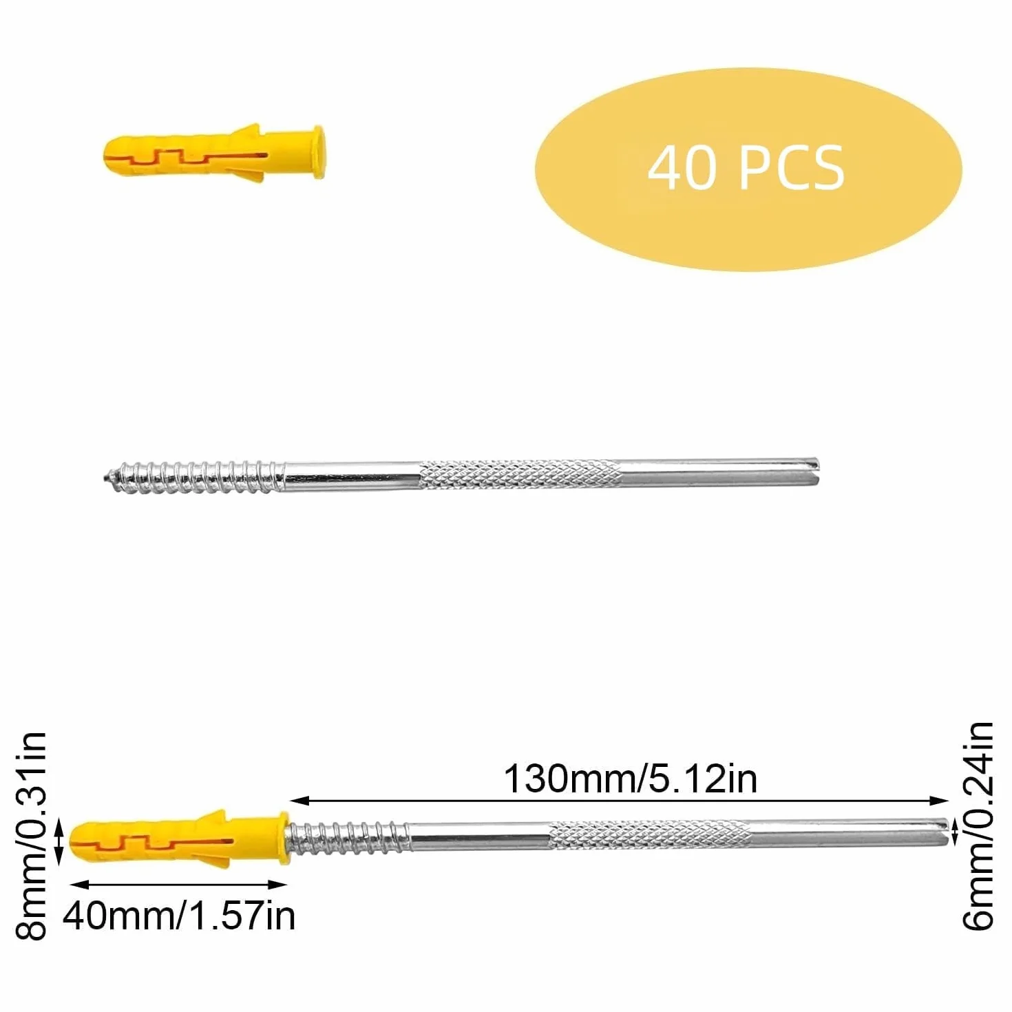 Niewidoczne Wsporniki Półek 40 Sztuk 6x130 mm, Wspornik do Półki Ściennej, Konsola Ścienna