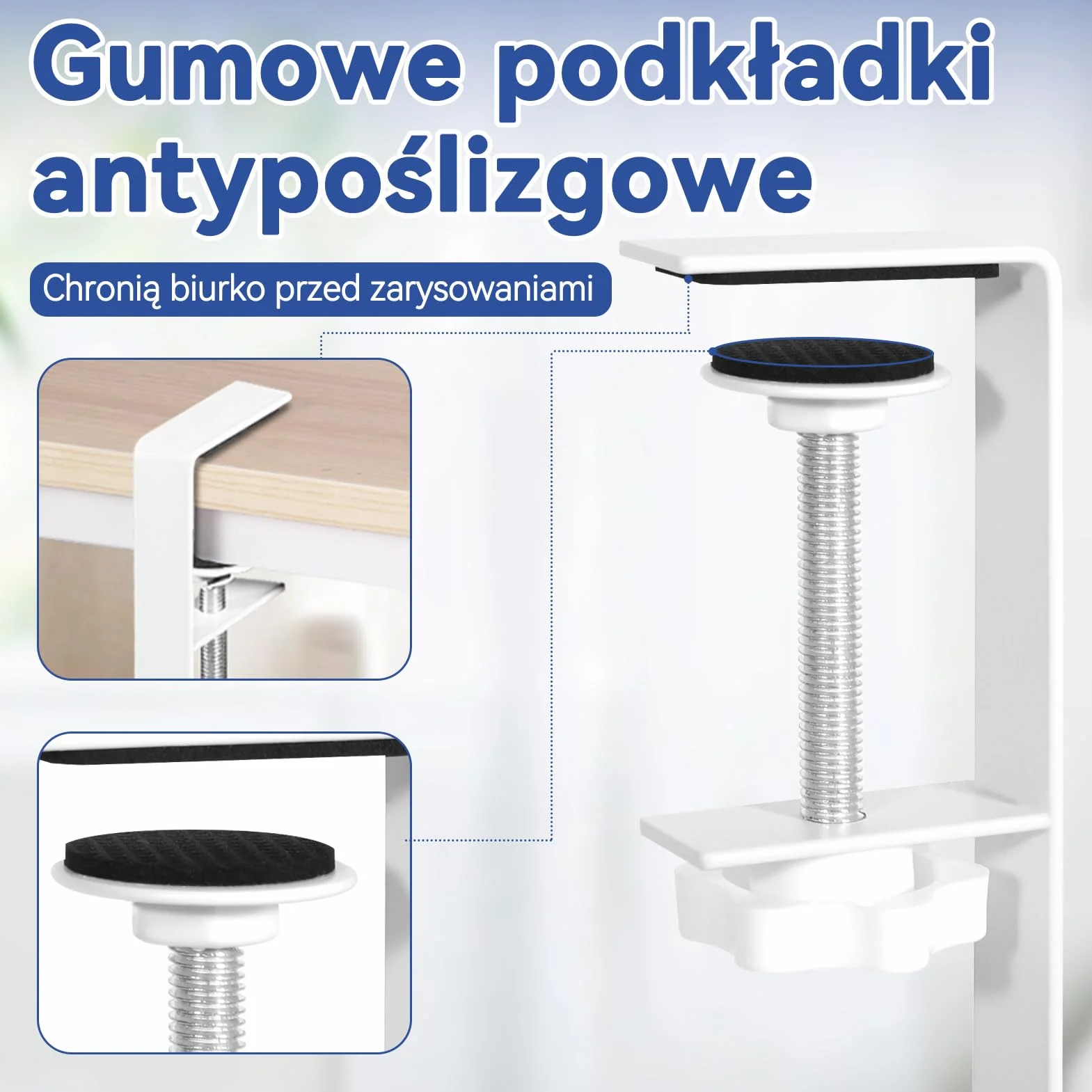 HOMMAND Kanał Kablowy na Biurko, Taca do Zarządzania Kablami pod Biurkiem, Stalowe Organizery Kabli Biurkowych, Organizer Kabli pod Biurko do Zarządzania Kablami i Listwami Zasilającymi, Biały