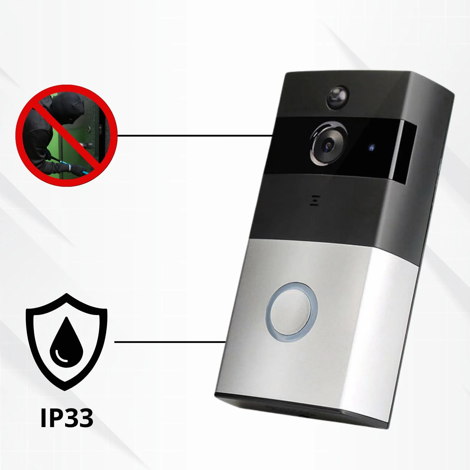 Home>it® dzwonek do drzwi z Wi-Fi i aplikacją – kamera HD 720p, widoczność w nocy, dwukierunkowe audio, wykrywanie ruchu, widok na żywo, ochrona przed kradzieżą