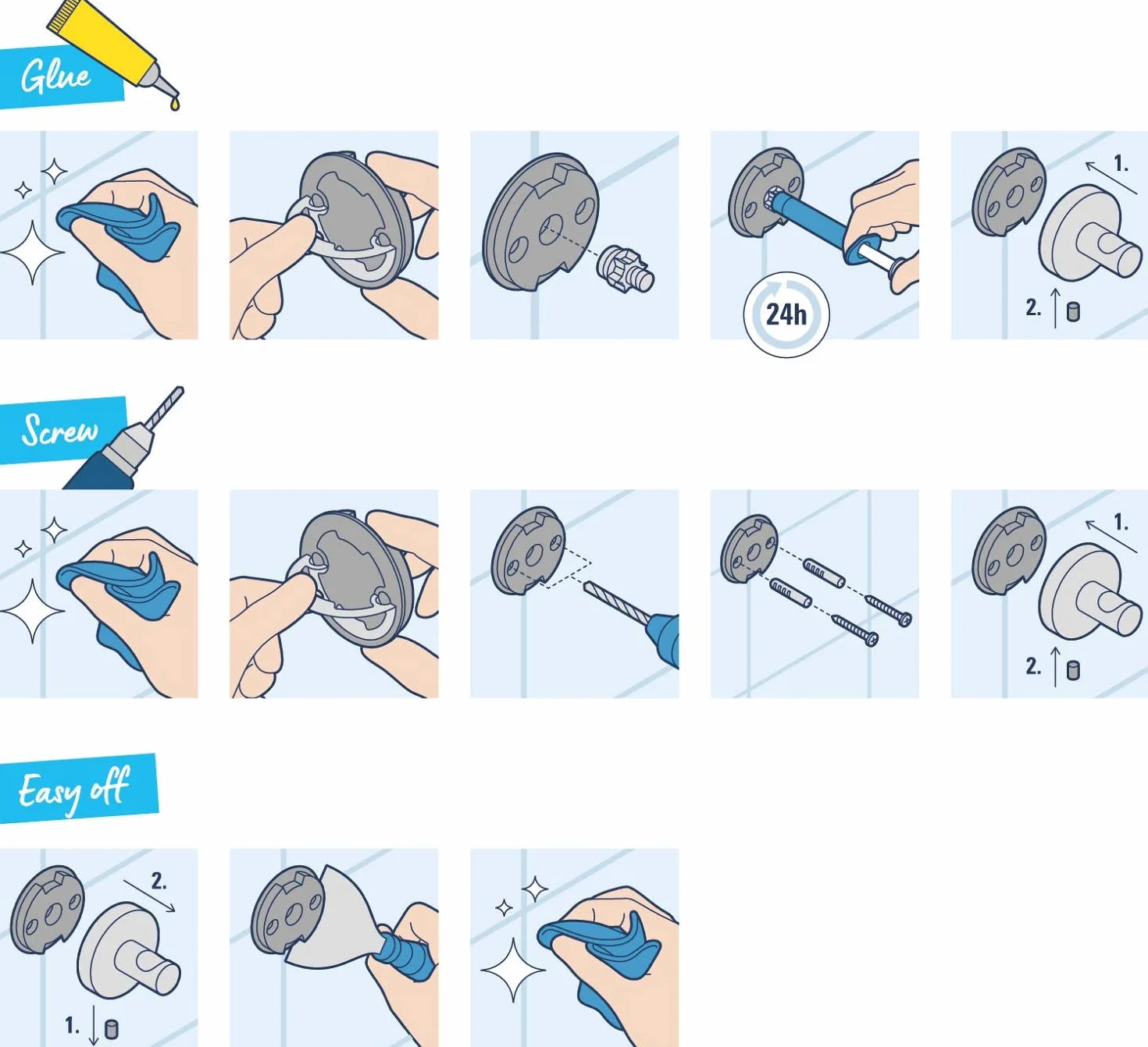 Grohe QuickFix klej QuickGlue A2, klej bez wiercenia, 2 punkty mocowania, nr ref. 41128000