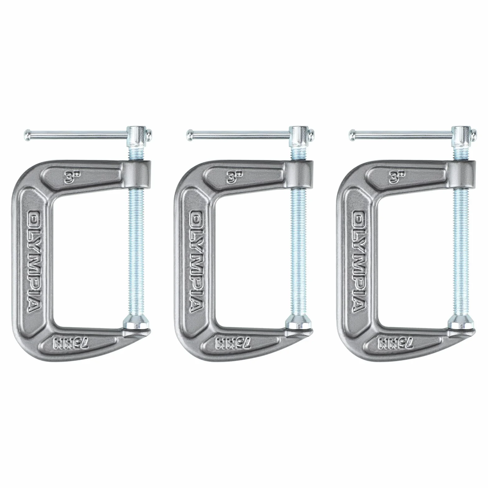 Olympia Tools Zaciski typu C żeliwne 7.6 cm 3 szt