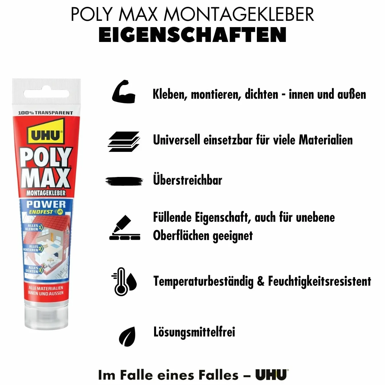 Uhu Poly Max Klej Montażowy Przezroczysty 115 g