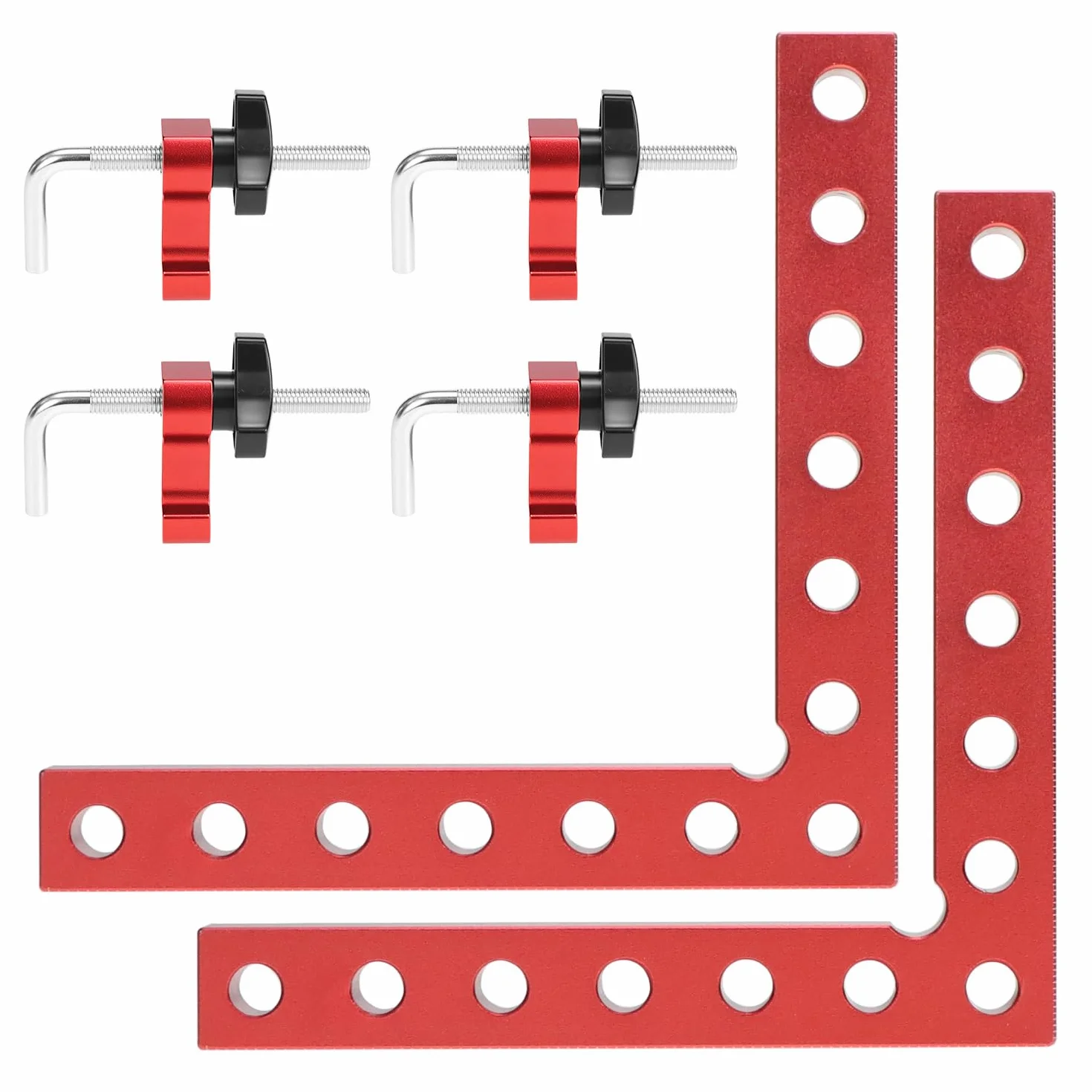 QWORK Zestaw 2 Pozycjonowanie 90 stopni Kwadratowe zaciski kątowe ze stopu aluminium 140mm