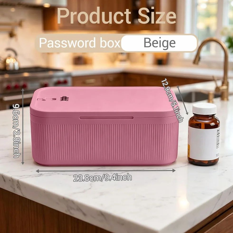 Mini sejf zamykany pudełko 3-cyfrowy zamek szyfrowy do biżuterii wartościowe przedmioty różowy
