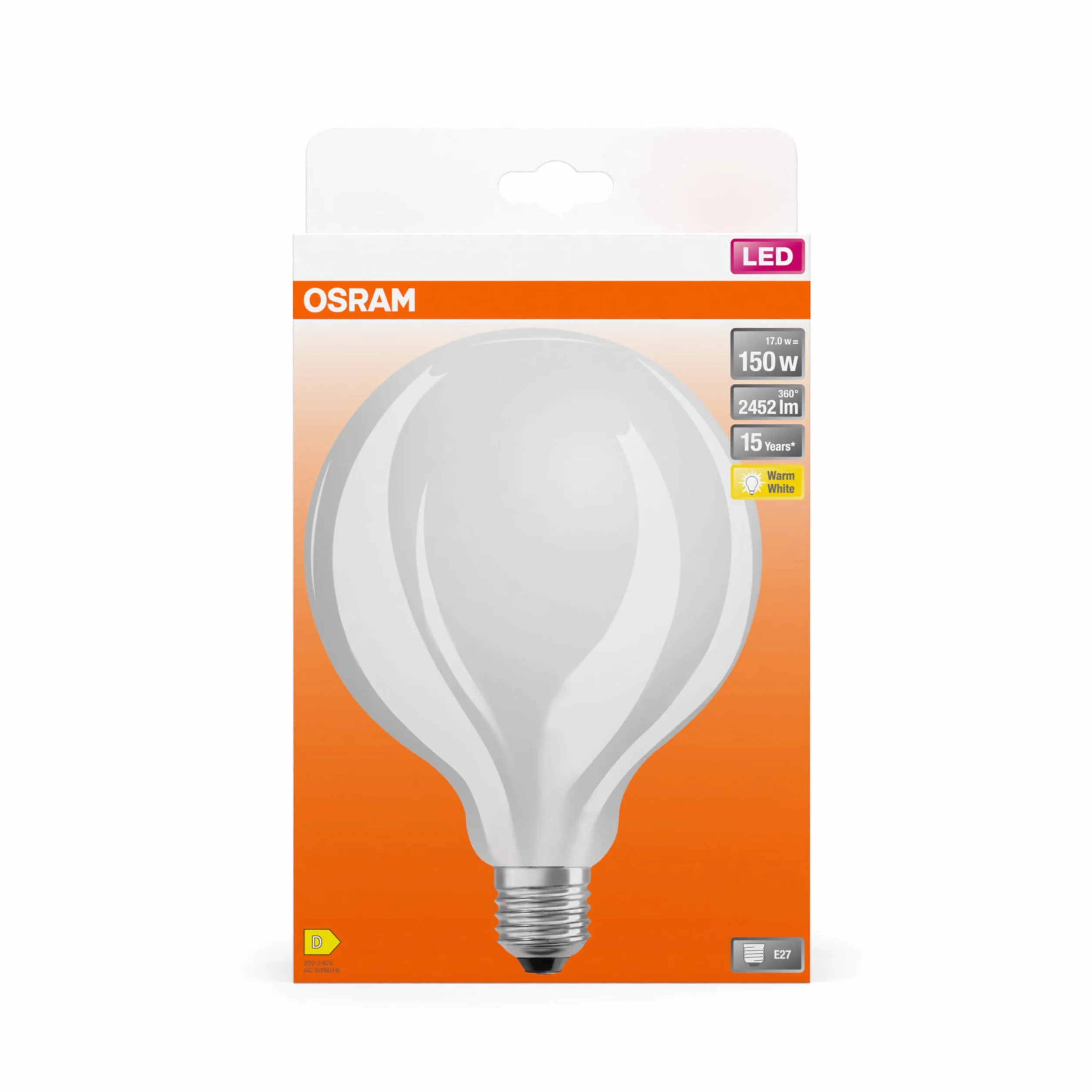 OSRAM LED Star GLOBE125, matowy żarnik LED 125mm E27 2700K 2452 lumenów zamiennik 150W