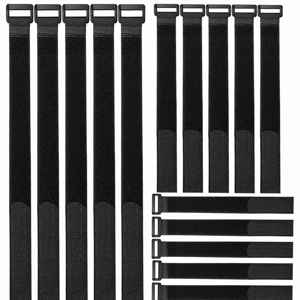 Zestaw 30 opasek kablowych z nylonu czarny regulowane z rzepem organizer kabli 20 cm 30 cm 40 cm