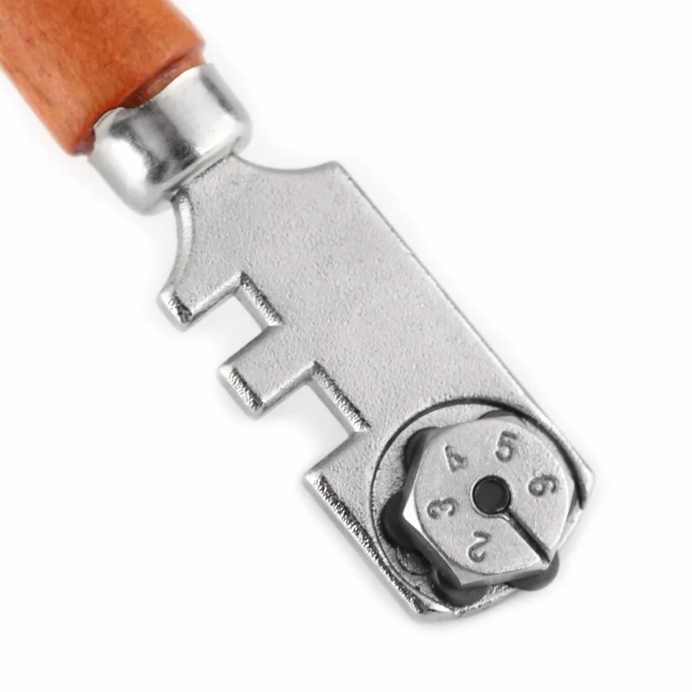 Zunate Glass Cutter, 130MM Profesjonalny sześciokołowy nóż do szkła z drewnianą rączką