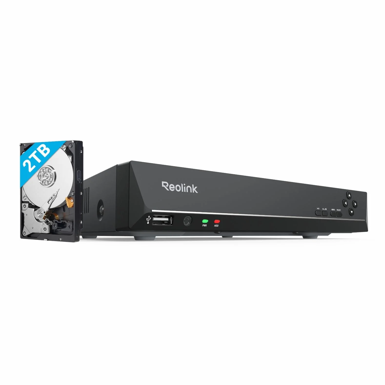 Reolink 4K PoE NVR 8-kanałowy Zestaw kamer CCTV Sieciowy rejestrator wideo 2 TB Obsługa kamer IP 8MP 5MP 4MP 1080P HD 24/7 Monitoring RLN8-410