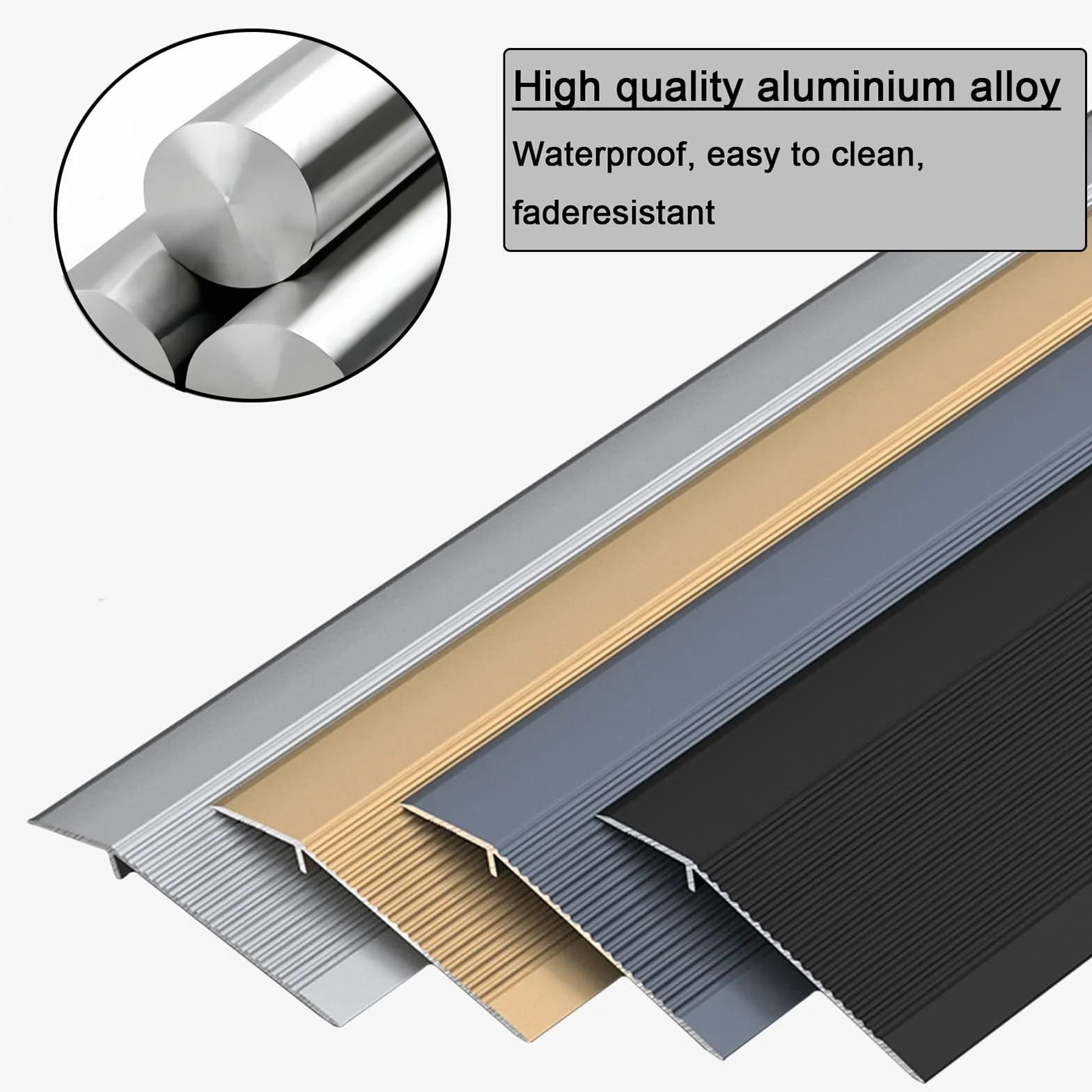 Aluminiowa listwa przejściowa podłogowa metalowy próg drzwiowy 35,4 cala 3,93 cala szerokości