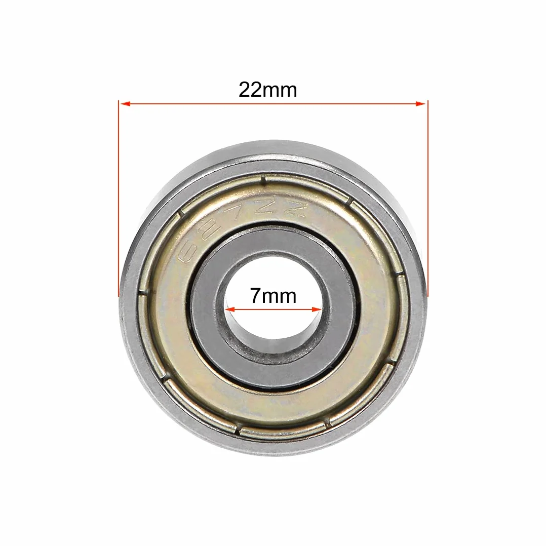 Łożysko kulkowe z głębokim rowkiem 627ZZ 7x22x7mm Podwójne chromowane uszczelnione 2 szt