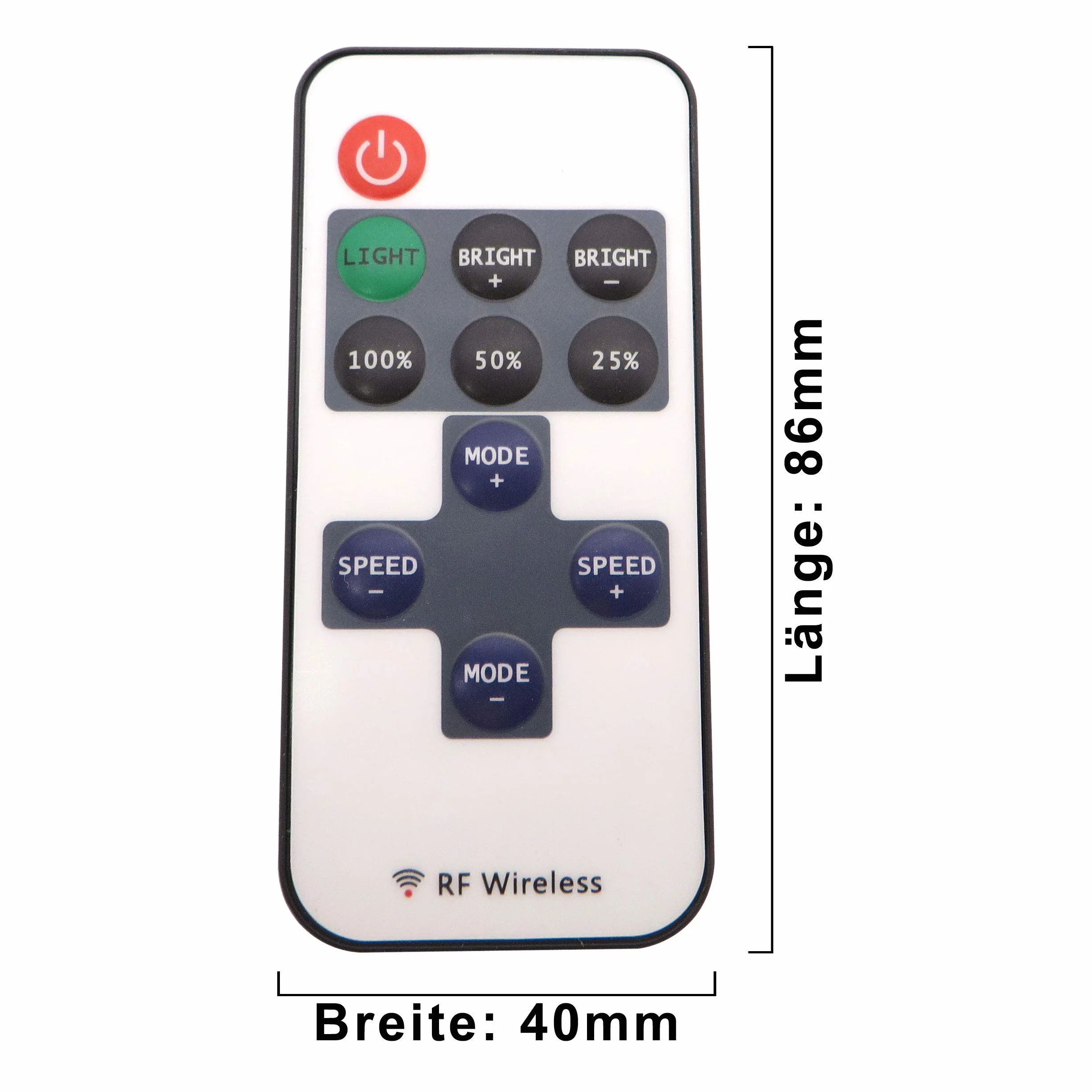 Bezprzewodowy ściemniacz/przełącznik LED, napięcie stałe 12 V DC, z pilotem zdalnego sterowania, do wszystkich ściemnianych lamp LED z wtyczką i gniazdem (sparowany pilot zdalnego sterowania)