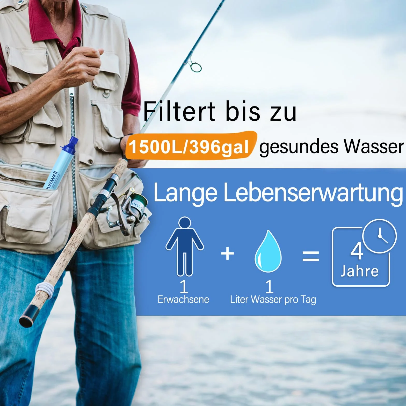 Purewell Outdoor filtr do wody, osobista filtracja wody, słomka, awaryjna survival gear, uzdatniacz wody na kemping, wędrówki, wspinaczkę, podróże z plecakiem