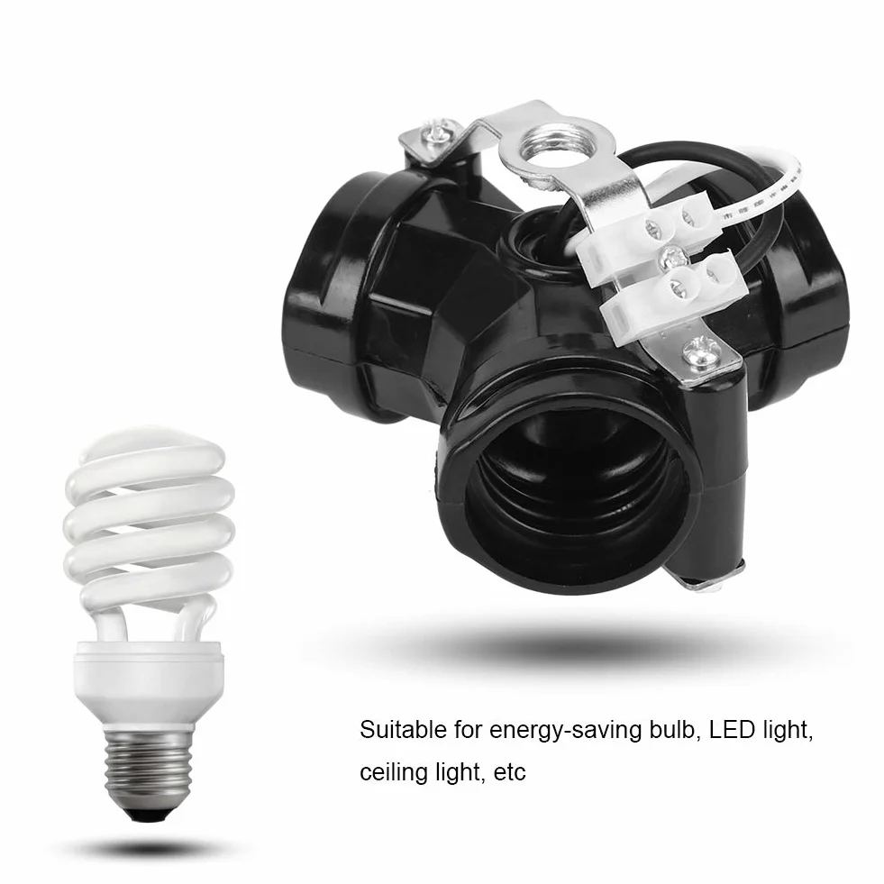 Fdit 3 głowice E27 Oprawka do lampy rozdzielacz 220V-250V akcesoria oświetleniowe DIY