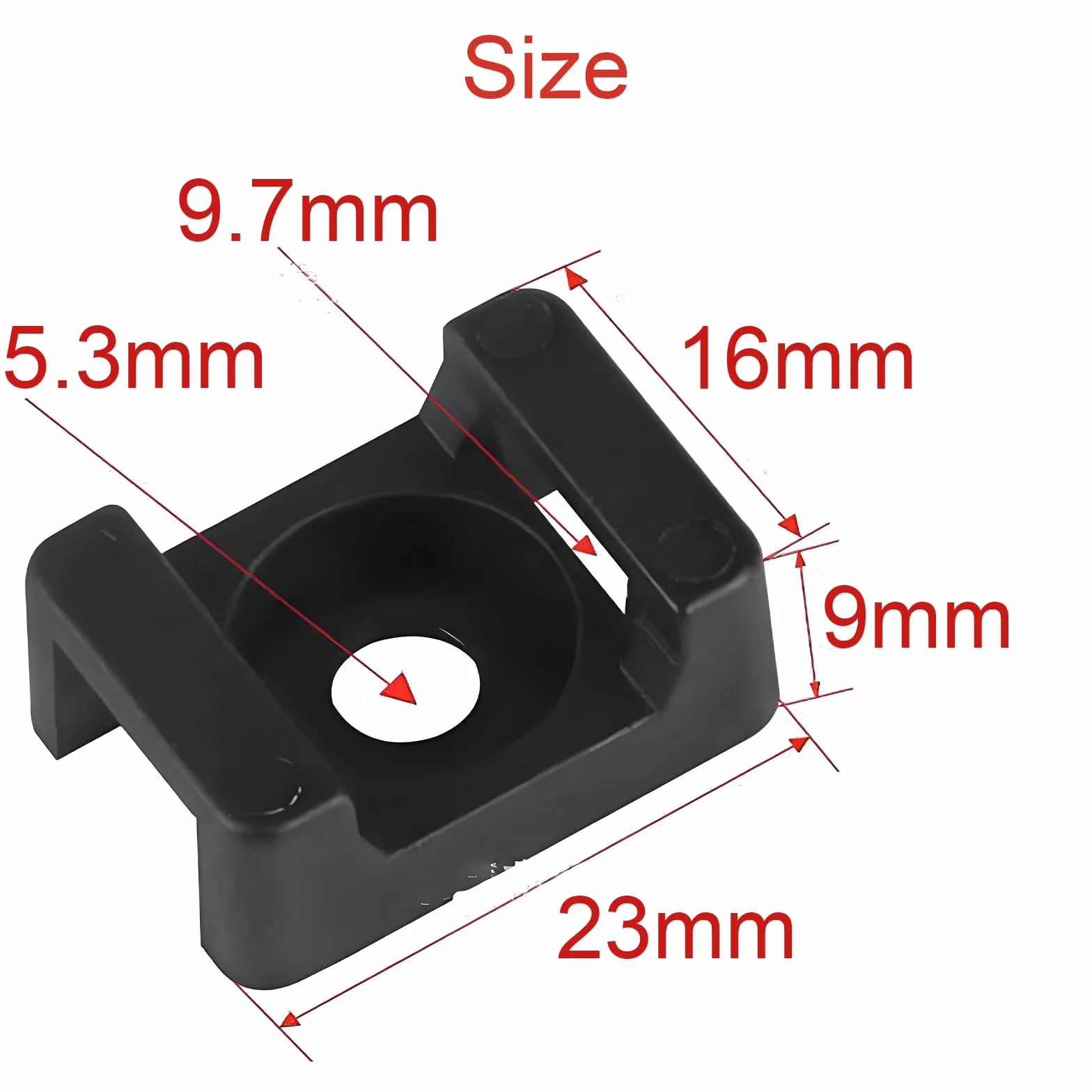 150 sztuk klipsów montażowych do opasek kablowych 9 mm M5 czarne