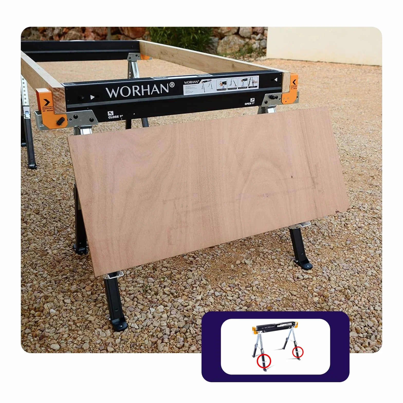 Kozioł roboczy składany S600A dwupak 1180 kg stal antypoślizgowy
